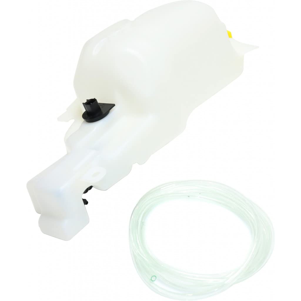 Dodge Ram 1500 2009-2010 Windshield Washer Reservoir with Pump, Cap & Fluid Level Sensor - White Plastic Replacement Part for CH1288200, 5152029AB - Perfect for Off-Roading & Winter Driving