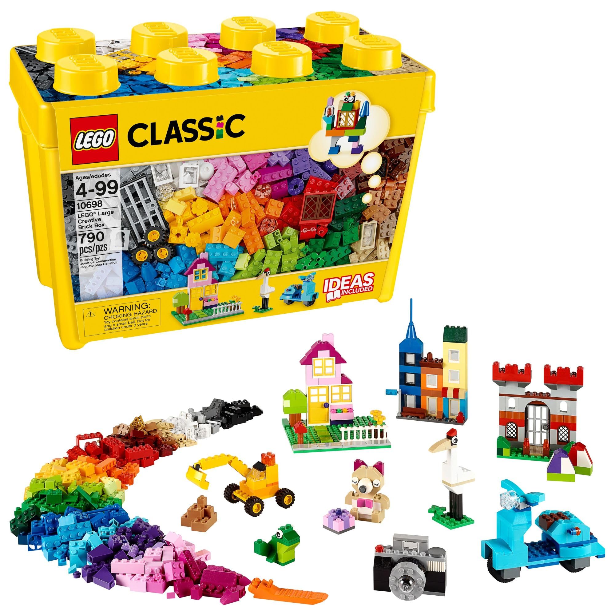 LEGO Classic Large Creative Brick Box 10698 Building Toy Set - 790 Pieces for Kids Ages 4+, STEM Learning Educational Toys for Boys & Girls, Perfect for Home, Classroom & Creative Playtime Activities