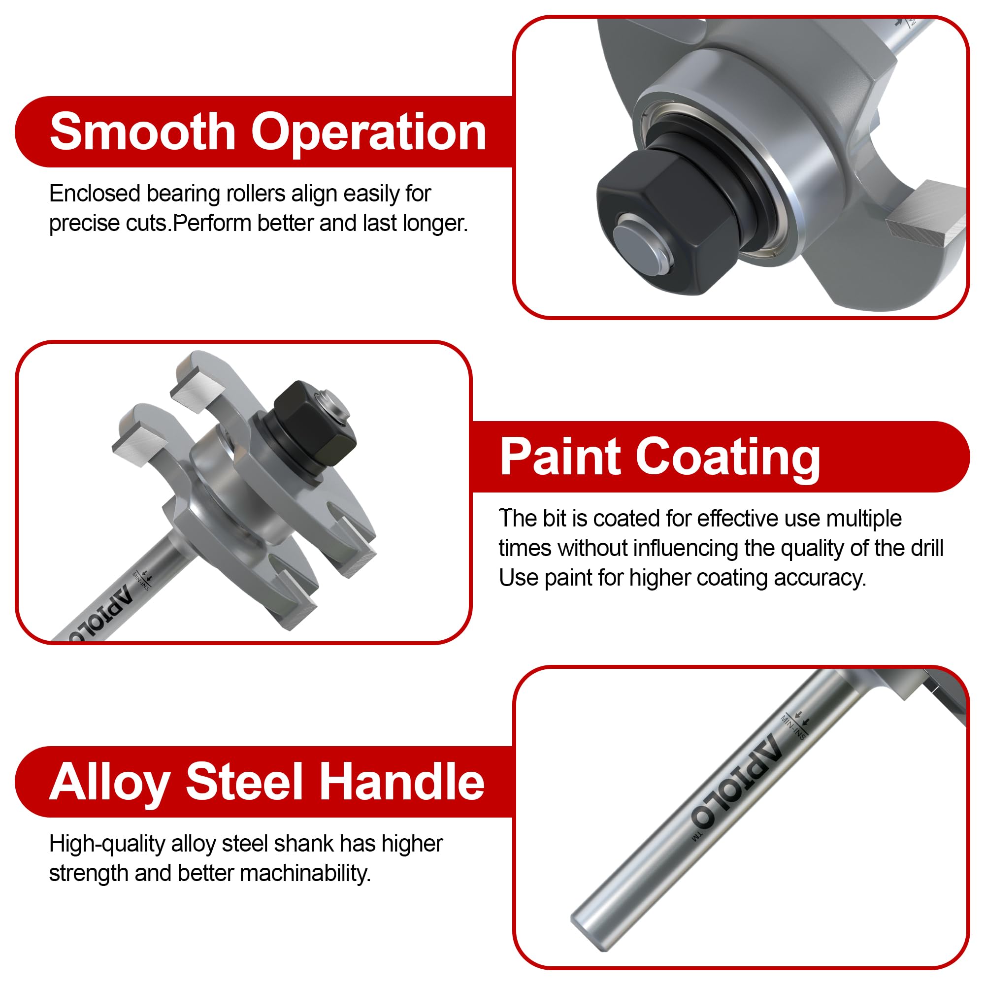Professional 2-Piece Tongue and Groove Router Bit Set - 1/4 Inch Shank, 3 Teeth T-Shape Wood Milling Cutter for Woodworking - Perfect for DIY Doors, Tables, Cabinets, Shelves & Furniture Projects
