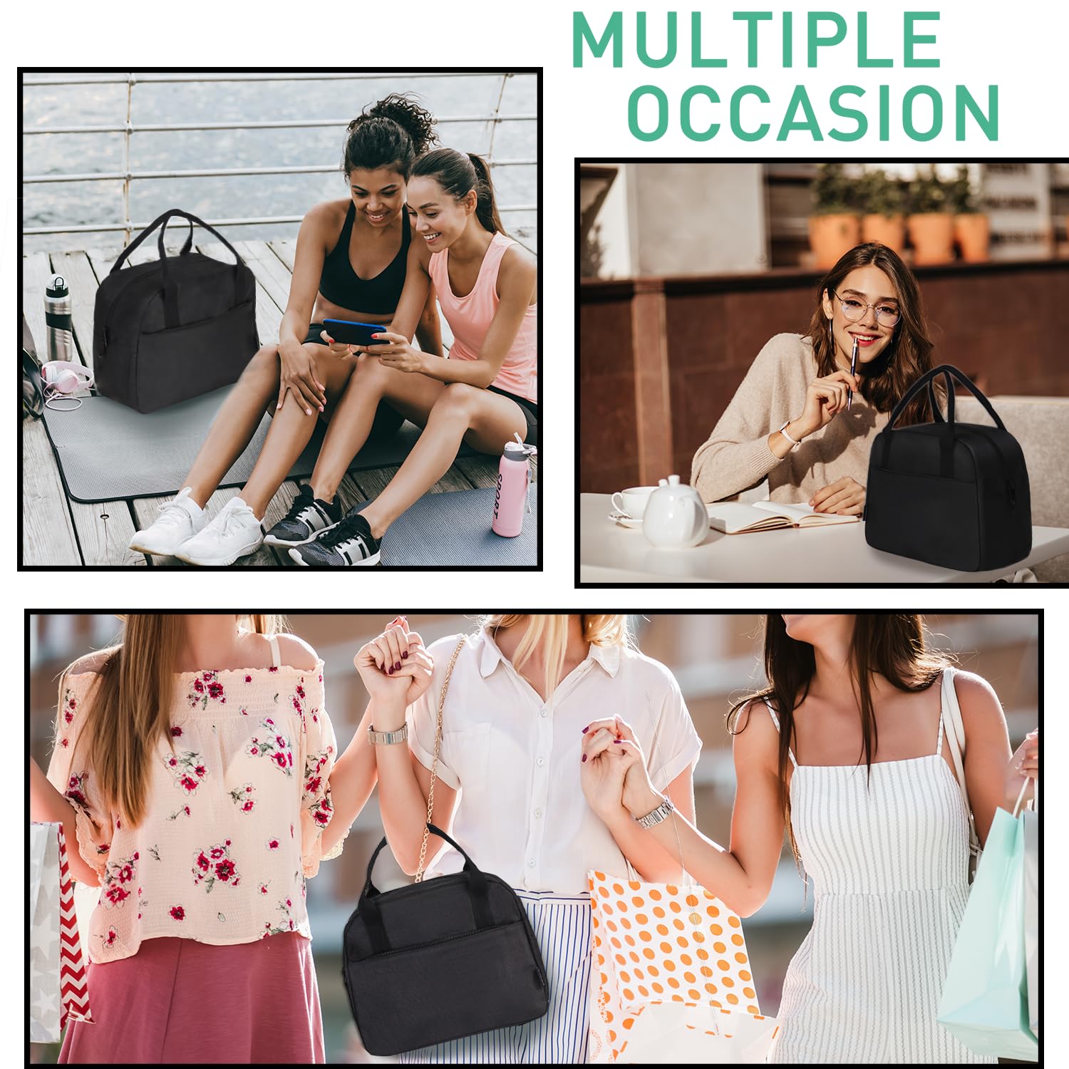 Insulated Reusable Lunch Bag for Women & Men - Leakproof Small Lunch Cooler Tote with High Capacity - Perfect for Work, School, Picnic, Camping & Outdoor Activities