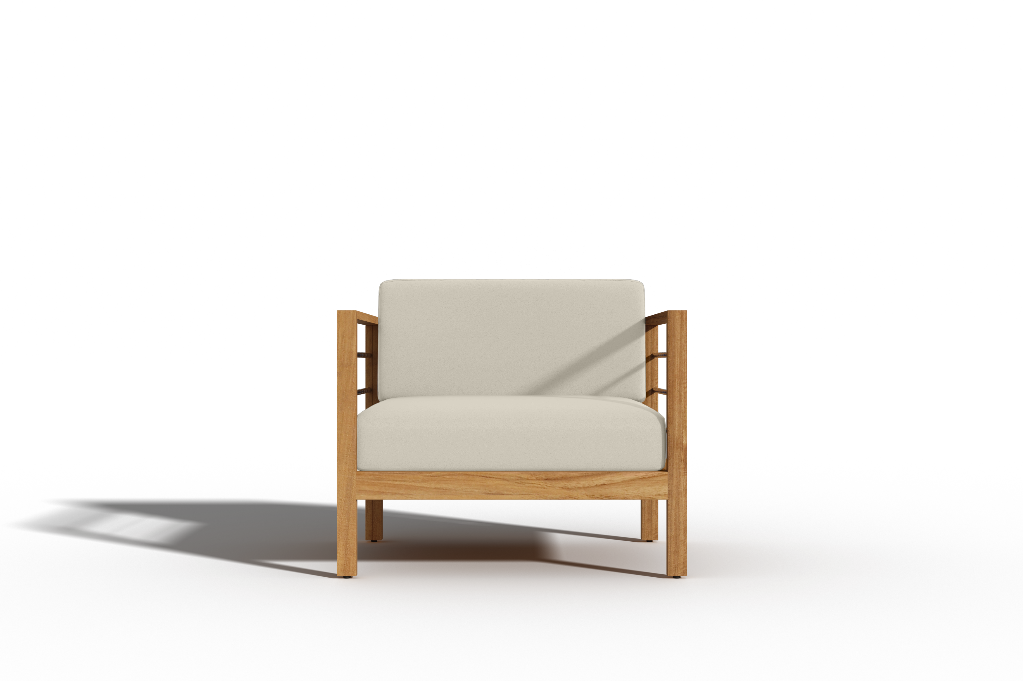 Premium Leon Teak Outdoor Club Chair with Sunbrella Canvas Cushion - Weather-Resistant Patio Furniture for Poolside, Garden & Backyard Relaxation