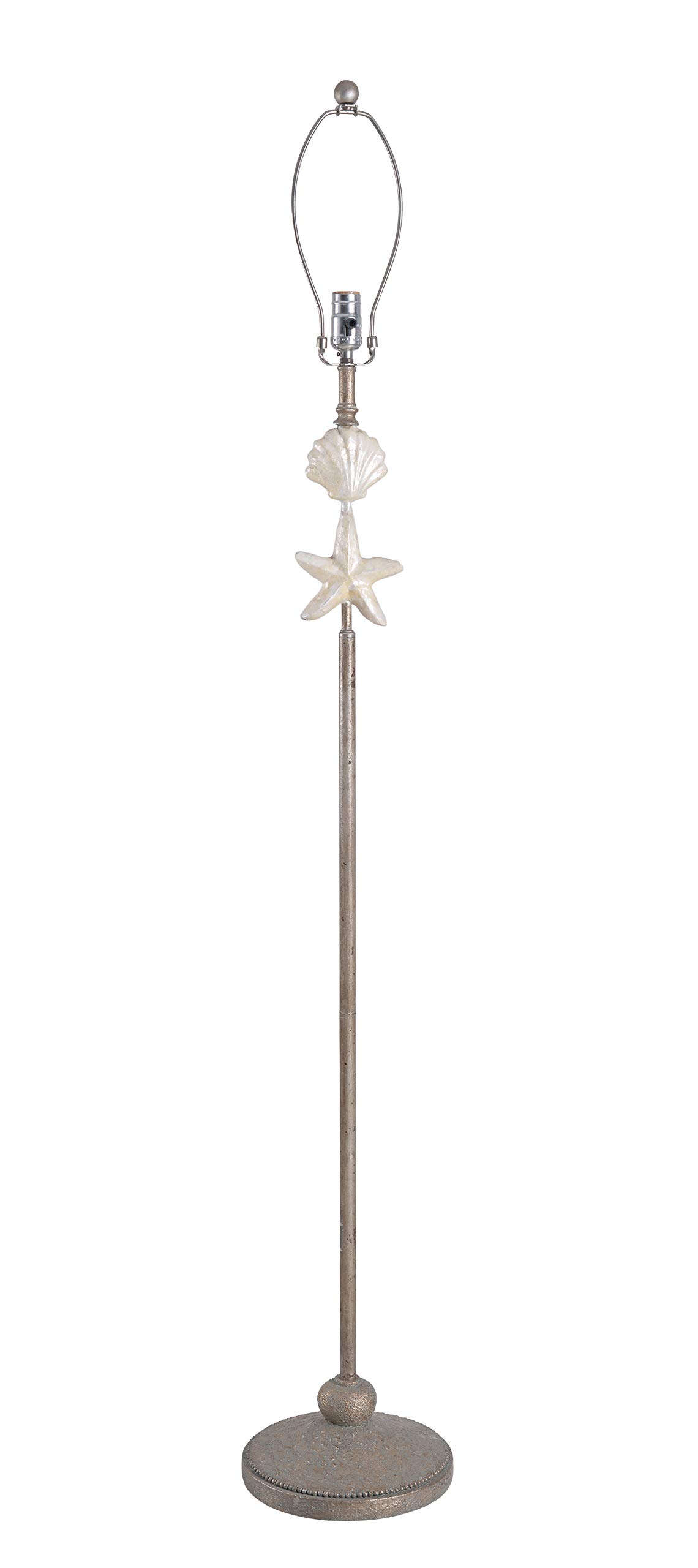 Kenroy Home 33152MOP Concha Floor Lamp - Silvered Gold Finish with Mother of Pearl Accents | Elegant Lighting for Living Room, Bedroom & Office Decor