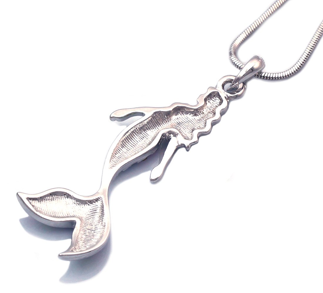 Mermaid Pendant Necklace - Sterling Silver Ocean Jewelry Gift Set with Gift Box - Perfect for Birthday, Anniversary & Valentine's Day Gifts