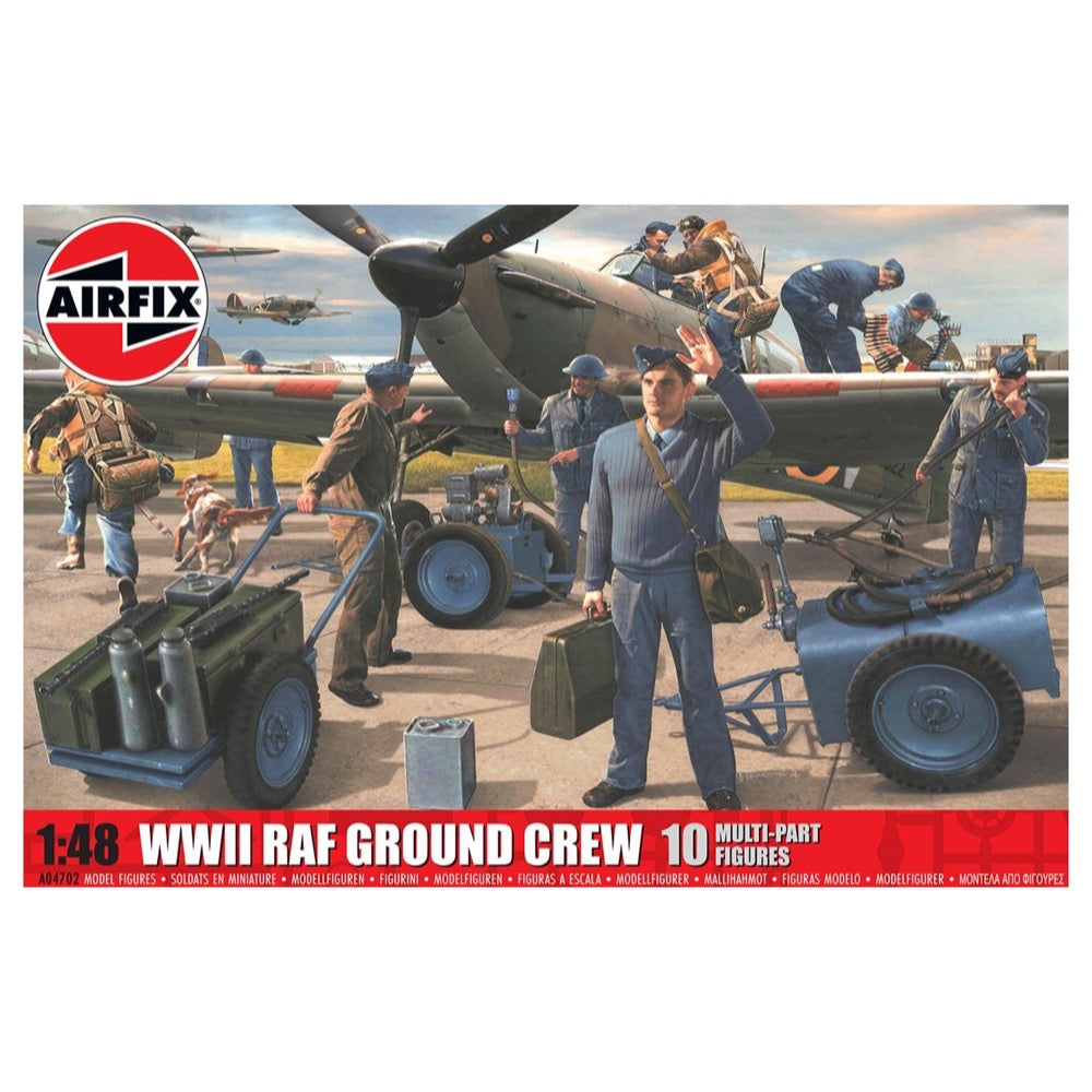 Airfix A04702 1/48 Scale WWII RAF Ground Crew Model Kit - Perfect for Historical Dioramas, Military Collectors & Scale Model Enthusiasts