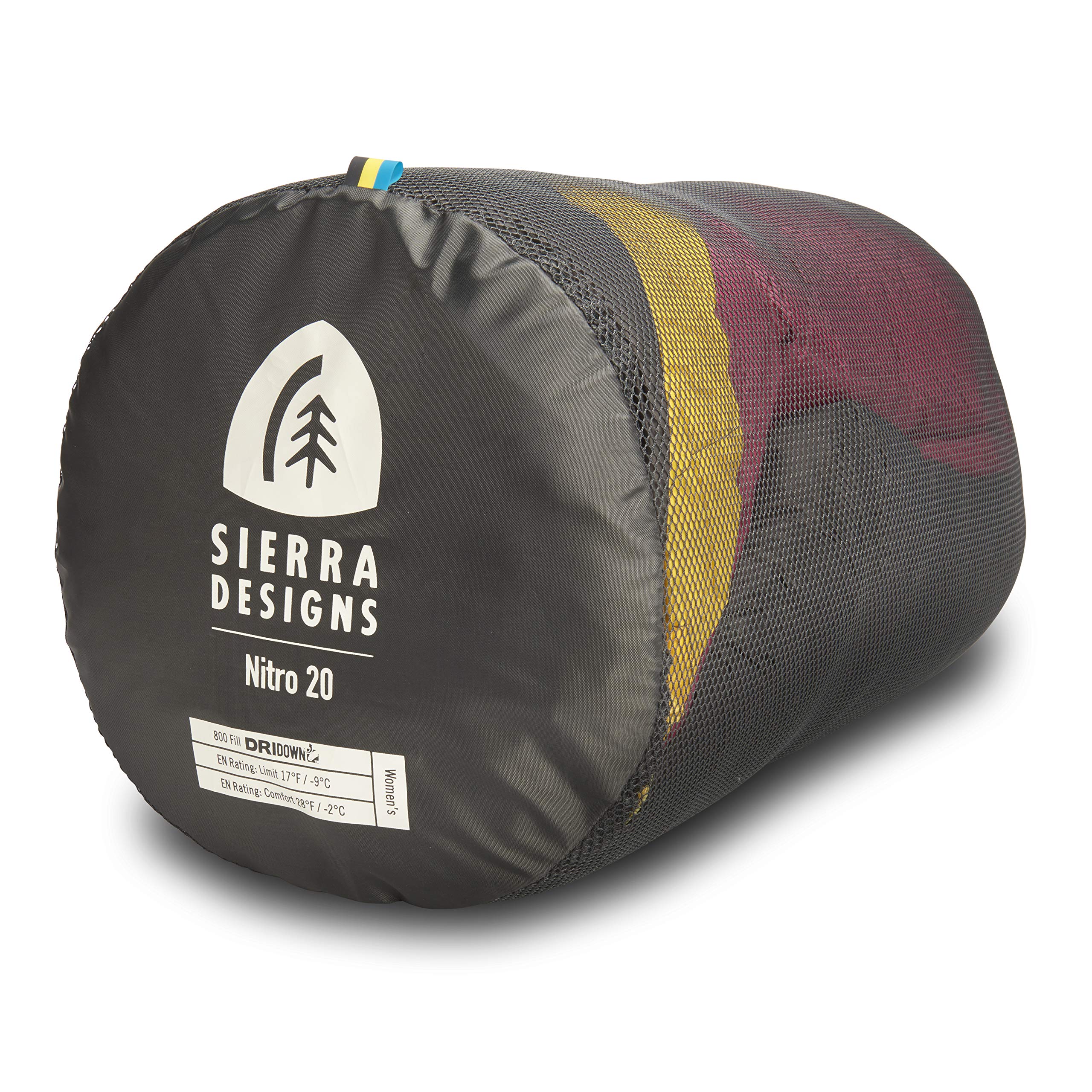 Sierra Designs Nitro 20 Degree 800 Fill DriDown Ultralight Sleeping Bag for Backpacking, Camping & Hiking - Men & Women's Lightweight Down Sleeping Bag Under 2lbs - Perfect for Cold Weather Adventures & Outdoor Exploration