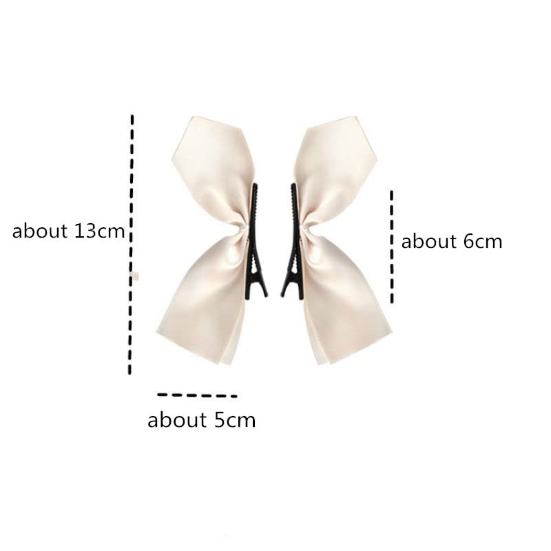 Elegant Satin Ribbon Hair Clips for Women & Girls - 3 Pairs of Red & Black Bowknot Side Hairpins | Perfect for School, Parties, Weddings & Everyday Hair Accessories
