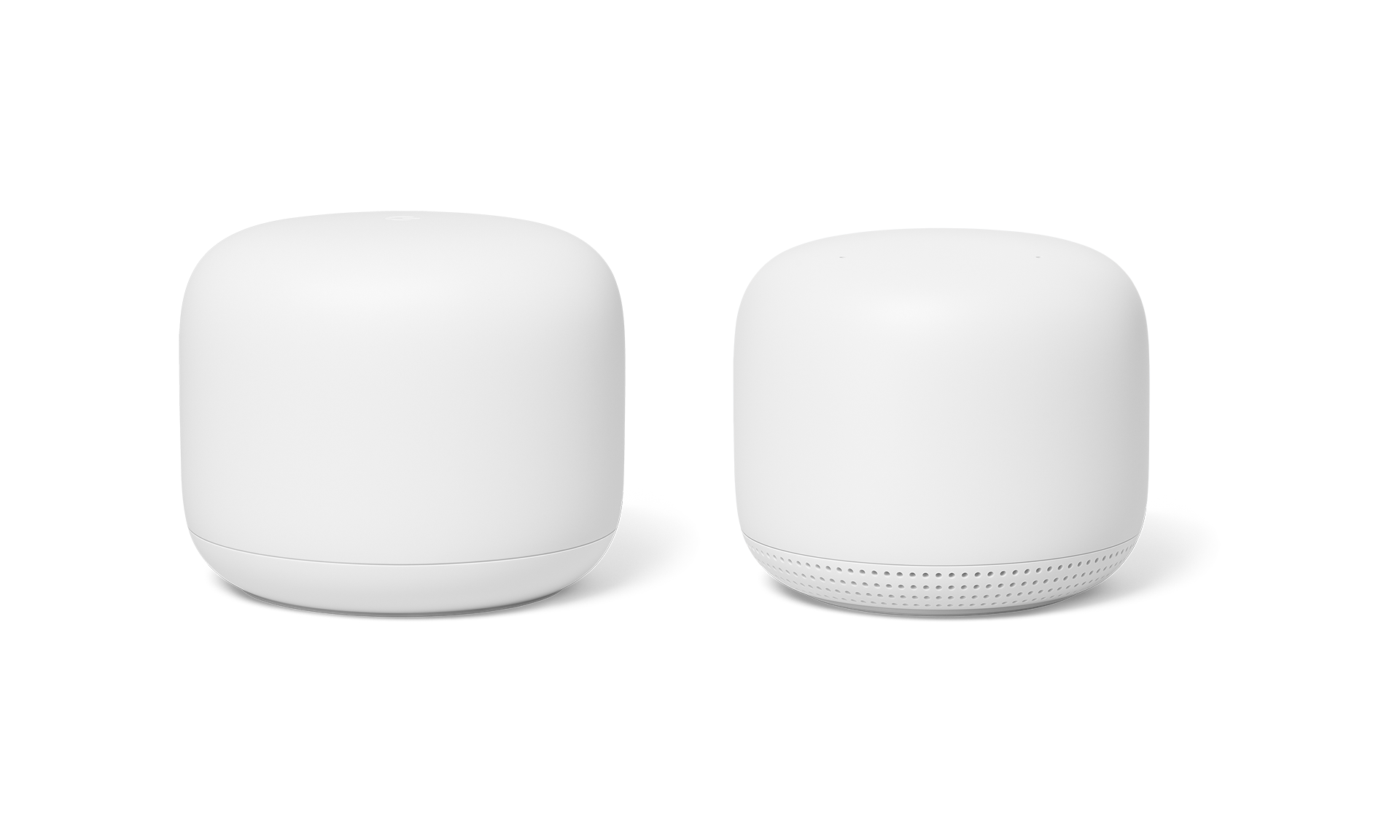 Google Nest Mesh Wi-Fi System (2 Pack) - Dual-Band Router & Point with Voice Assistant, 4K Streaming, Smart Home Compatible - White - Perfect for Whole Home Coverage & Smart Device Control