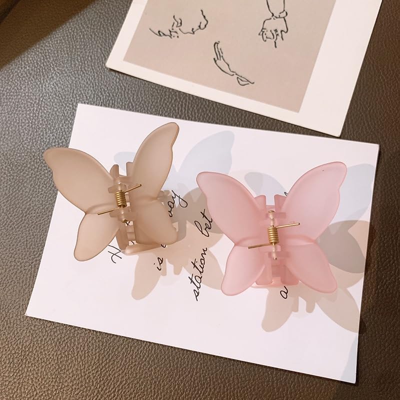 SUKAINA TRENDS Korean Matte Butterfly Hair Claw Clip Set - 3pcs Women's Hair Accessories for Girls & Teens - Perfect for School, Work, Parties & Everyday Styling