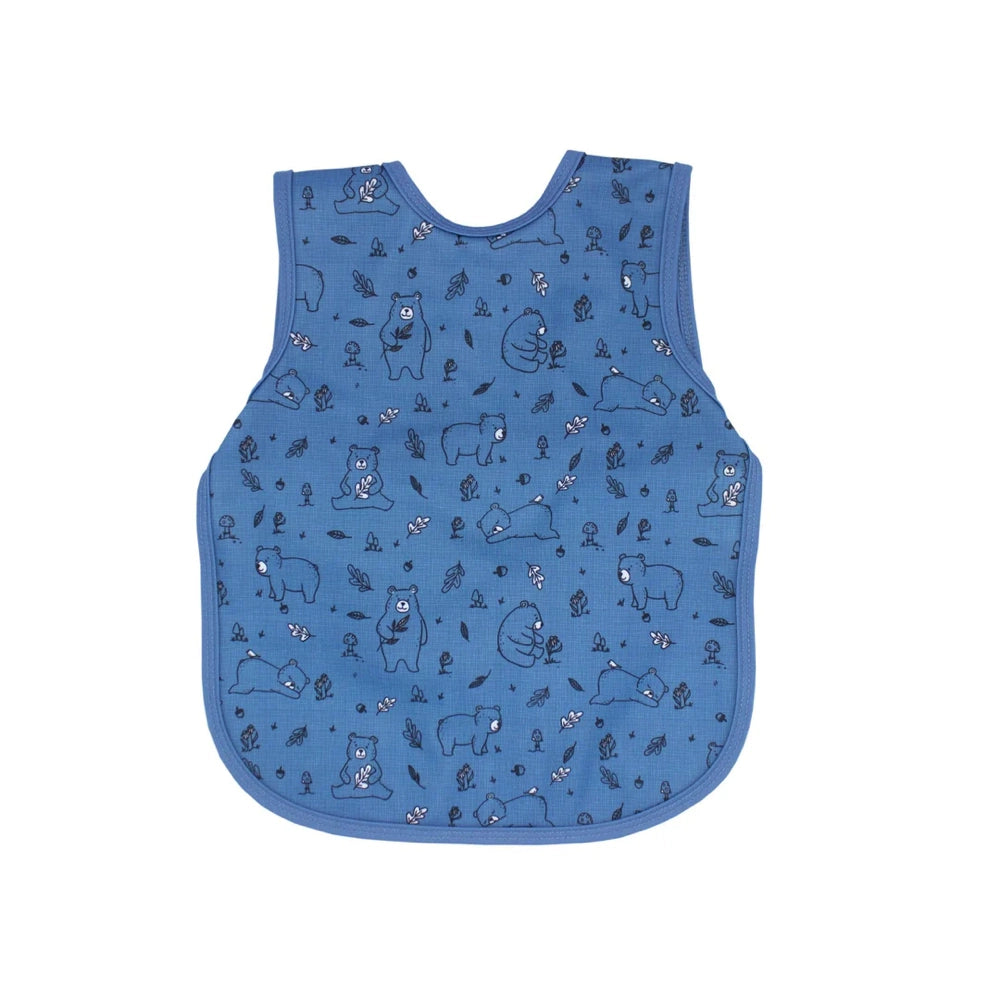 Bapron Baby Toddler Bib for 6 Months and Up - Adorable Blue Bear Design | Soft, Adjustable & Waterproof Feeding Bib for Messy Mealtime, Snacks, and Playtime