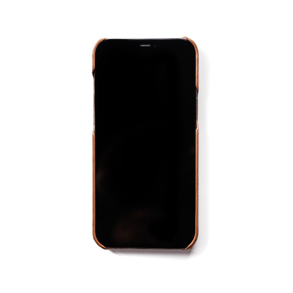 Premium Genuine Milled Leather iPhone Case in Cognac Brown - Slim Protective Cover for iPhone [Model] - Perfect for Business, Travel & Everyday Use