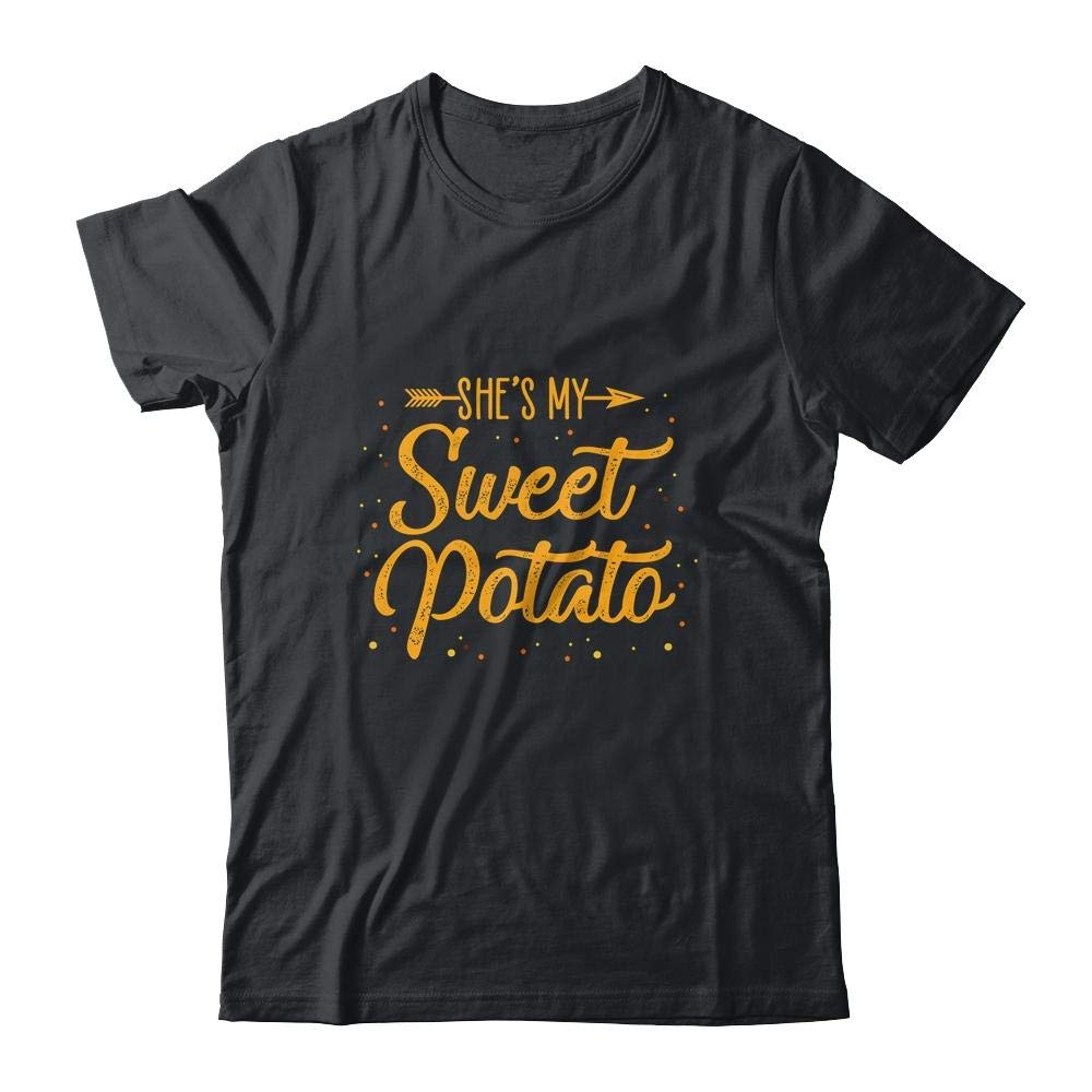 Sweet Potato Couple T-Shirts - Matching 'She's My Sweet Potato Yes I Yam' Funny Valentine's Gift - Short Sleeve Cotton Tees for Couples - Perfect for Anniversaries, Date Nights & Romantic Getaways
