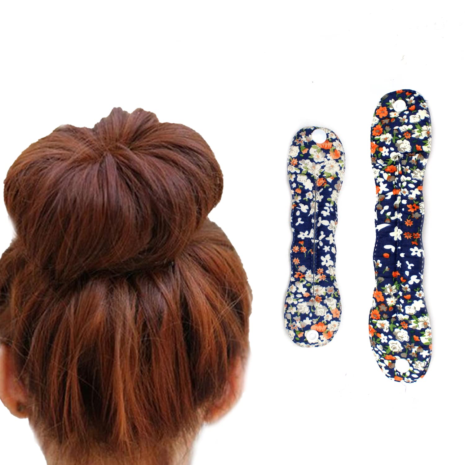 2Pcs Floral Magic Bun Wraps - Hair Donut Twisters & Roll Clips for Women & Girls | Easy Ponytail & French Twist Styling Tools | Perfect for Weddings, Parties & Everyday Hairstyles