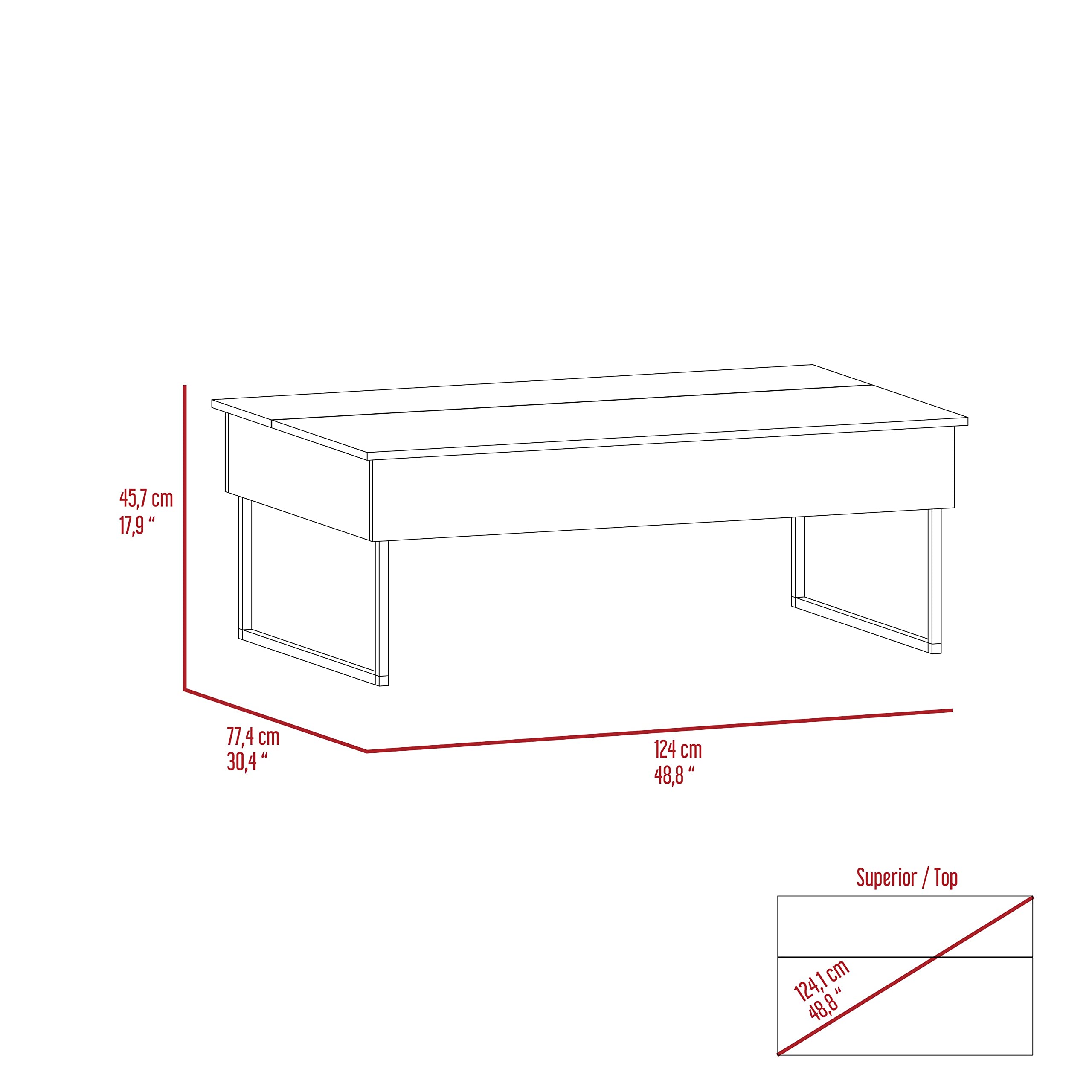 Chester Lift Top Coffee Table with Storage - Modern Living Room Furniture for Small Spaces | Perfect for TV Snacks, Remote Control Storage & Home Organization