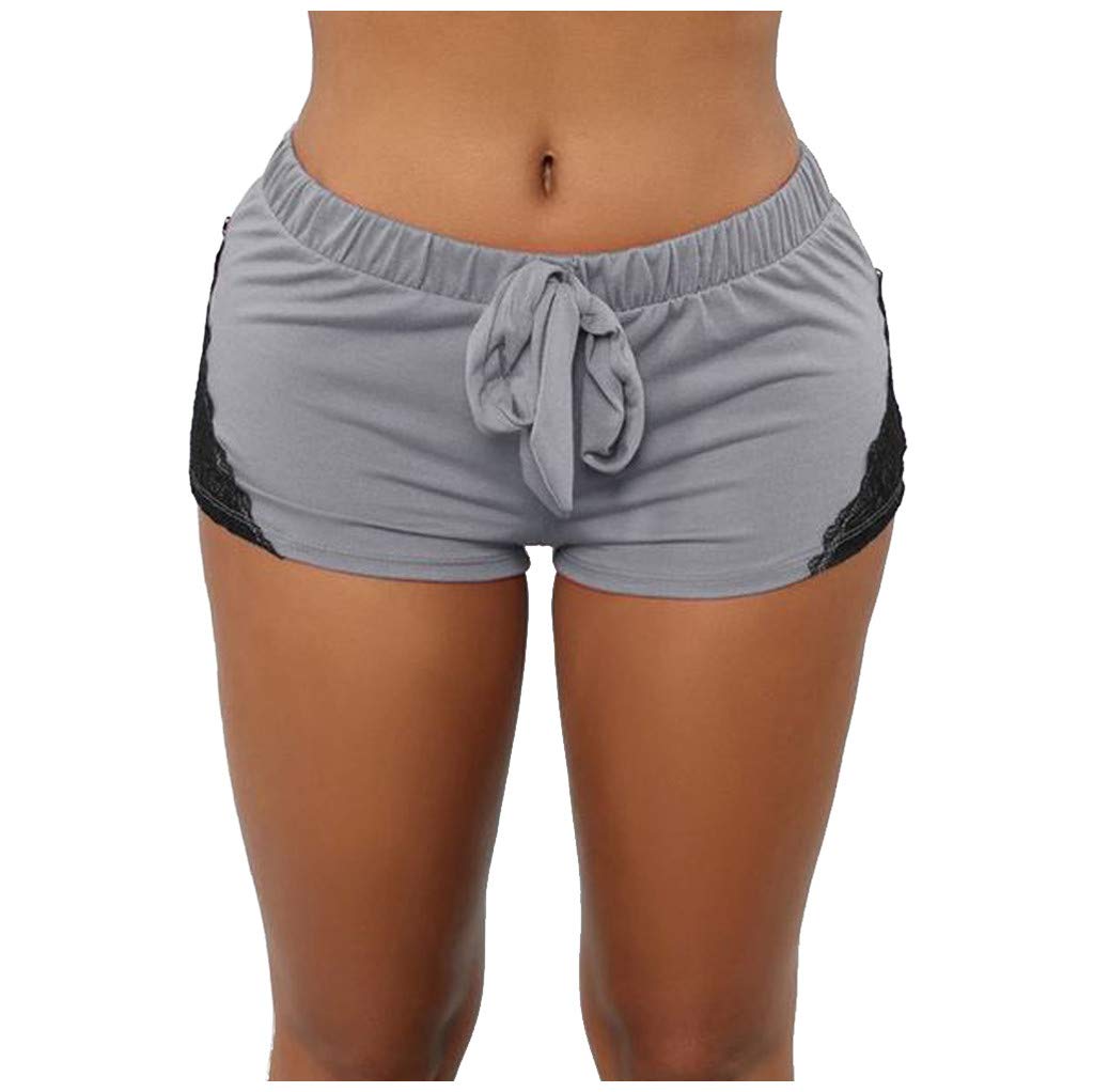 Sexy Lace Crochet Booty Shorts for Women - Low Waist Drawstring Running Gym Shorts, Casual Slim Fit Hot Pants for Workout, Yoga, Beach & Summer Fashion