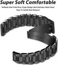 Universal 20mm Black Stainless Steel Watch Strap for Men & Women - Casual & Formal Wear