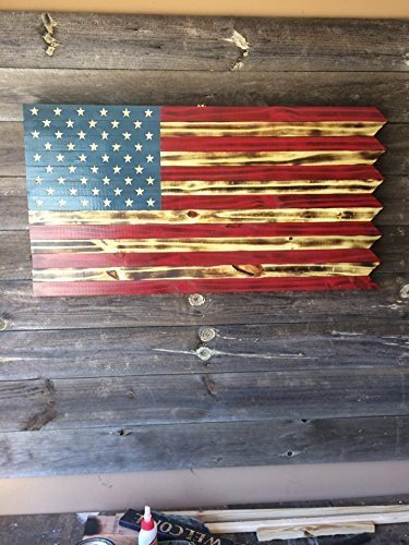 Rustic Wooden American Flag Wall Decor - Handmade Distressed Wood USA Flag for Home, Office, or Cabin - Perfect for Patriotic Decor, Farmhouse Style, and Gift Giving
