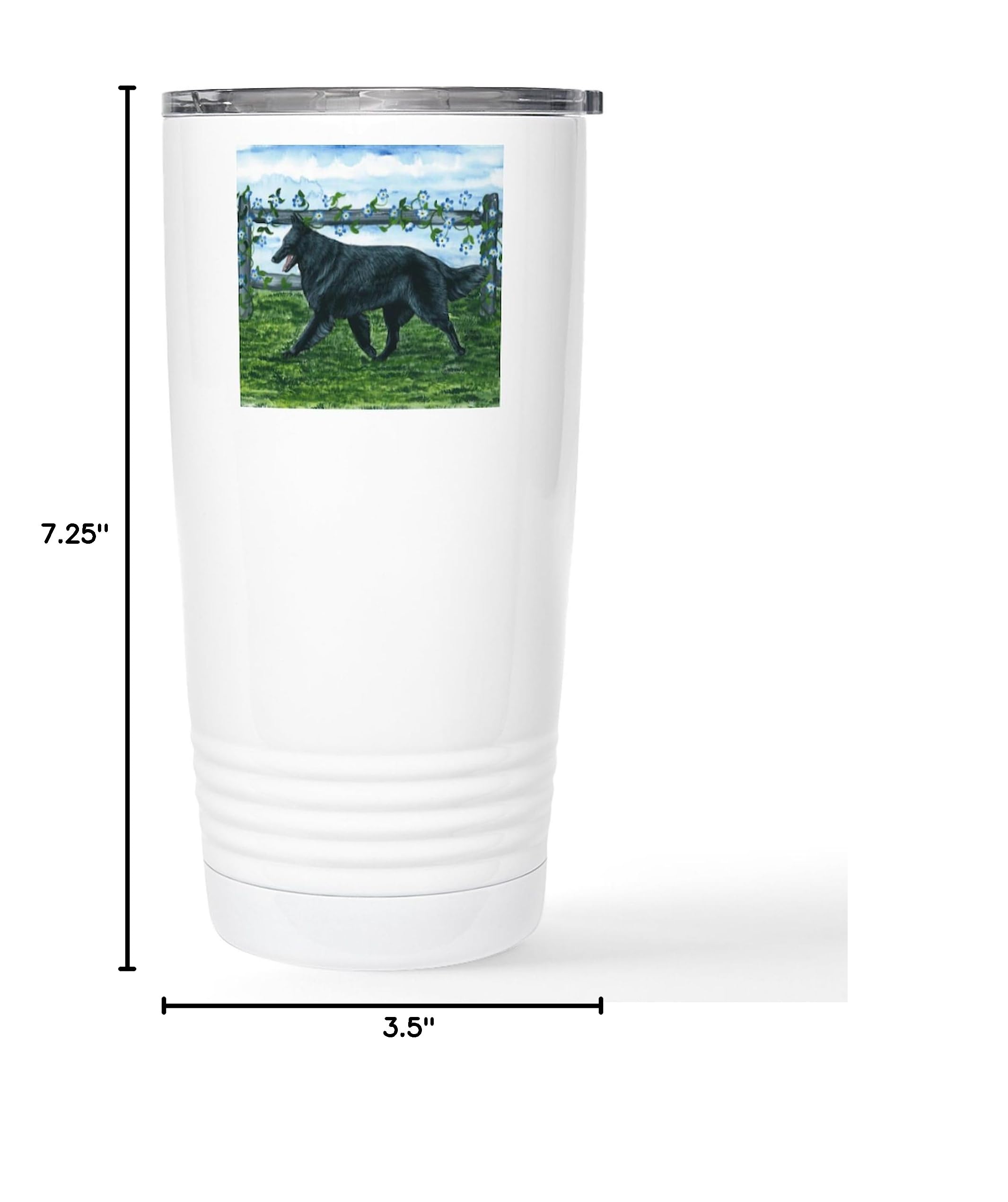 Belgian Sheepdog Patrol 20 oz Insulated Stainless Steel Travel Mug - Double Wall Vacuum Coffee Tumbler for Hot & Cold Drinks - Perfect for Office, Commuting, Camping & Outdoor Adventures