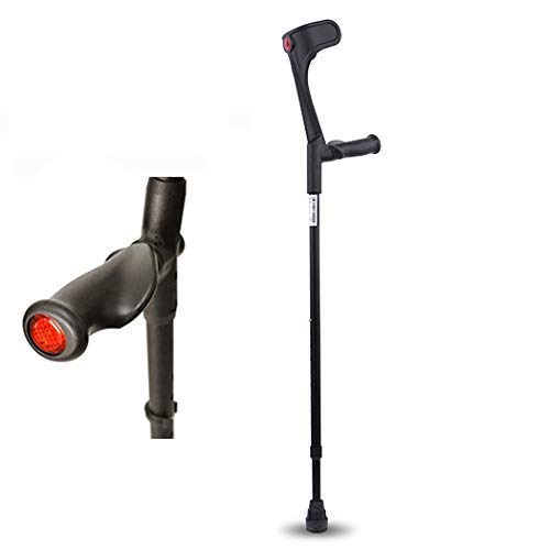 Lightweight Adjustable Forearm Crutches for Adults - Ergonomic Cuff Crutch Support for Standard & Tall Users (Black, Right Hand) - Ideal for Injury Recovery, Mobility Assistance & Daily Use