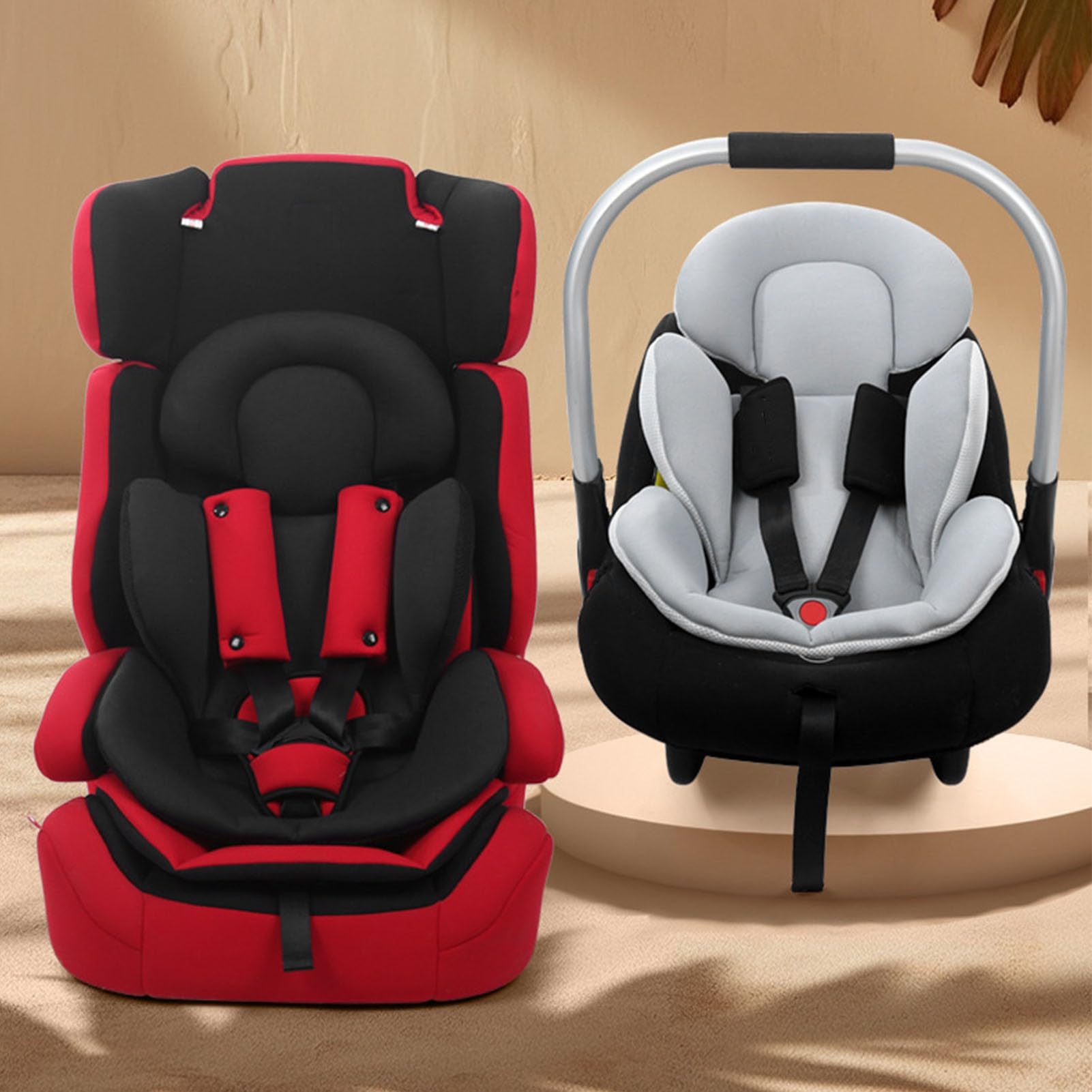 Soft Detachable Toddler Car Seat Insert - 27in Safe Baby Stroller Liner with Head & Body Support Pillow | Neck Support Cushion for Car Seat & Stroller | Perfect Baby Shower Gift for New Parents | Ideal for Road Trips, Daily Commutes & Air Travel