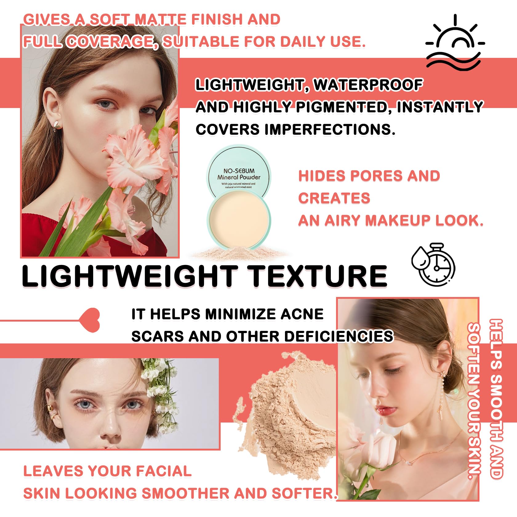Mushroom Head Air Cushion CC Cream - Full Coverage Liquid Foundation with Oil Control & Long Lasting Moisture | Concealer, BB Cream & Setting Powder | Includes Makeup Sponge for Flawless Application | Perfect for Daily Wear, Special Occasions & On-The-Go Touch Ups