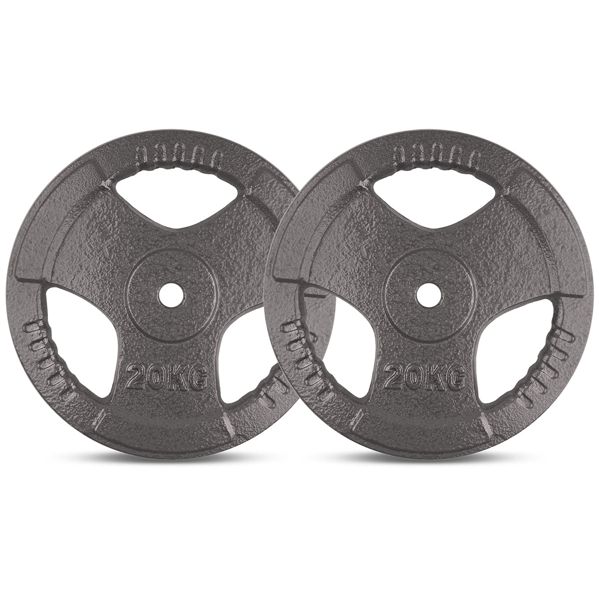 CORTEX 20kg Tri Grip 25mm Standard Weight Plates (Pair) - Olympic Weightlifting, CrossFit & Home Gym Strength Training Equipment