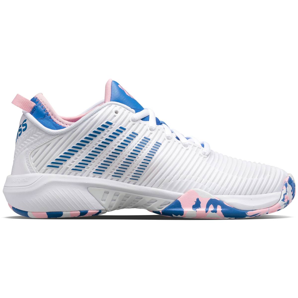 K Swiss Hypercourt Supreme Women's Tennis Shoes - White/Star Sapphire/Orchid Pink | Lightweight & Durable Court Shoes for Women | Perfect for Tennis, Pickleball & Casual Wear