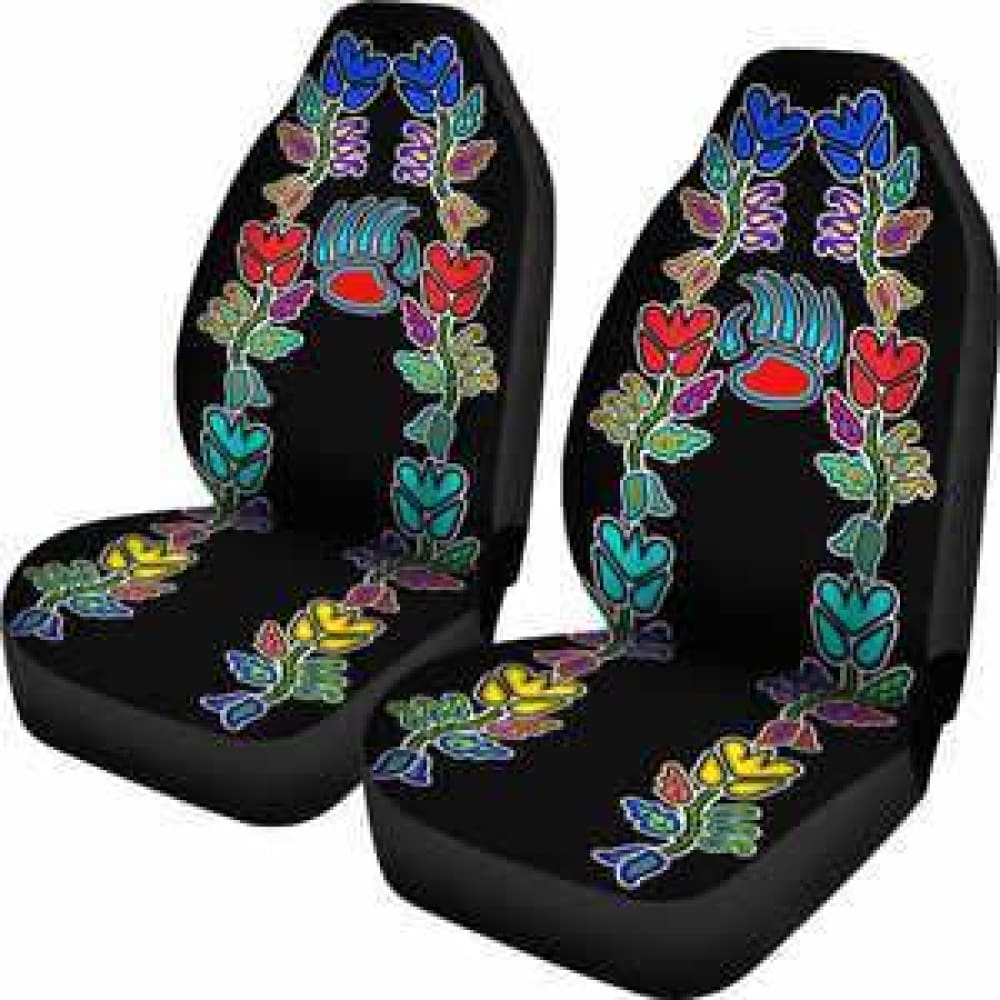 4 Generations Floral Black Bearpaw Car Seat Covers - Universal Fit for Cars, Trucks & SUVs - Soft & Durable Protection for Seats - Perfect for Daily Commute, Road Trips & Pet Owners