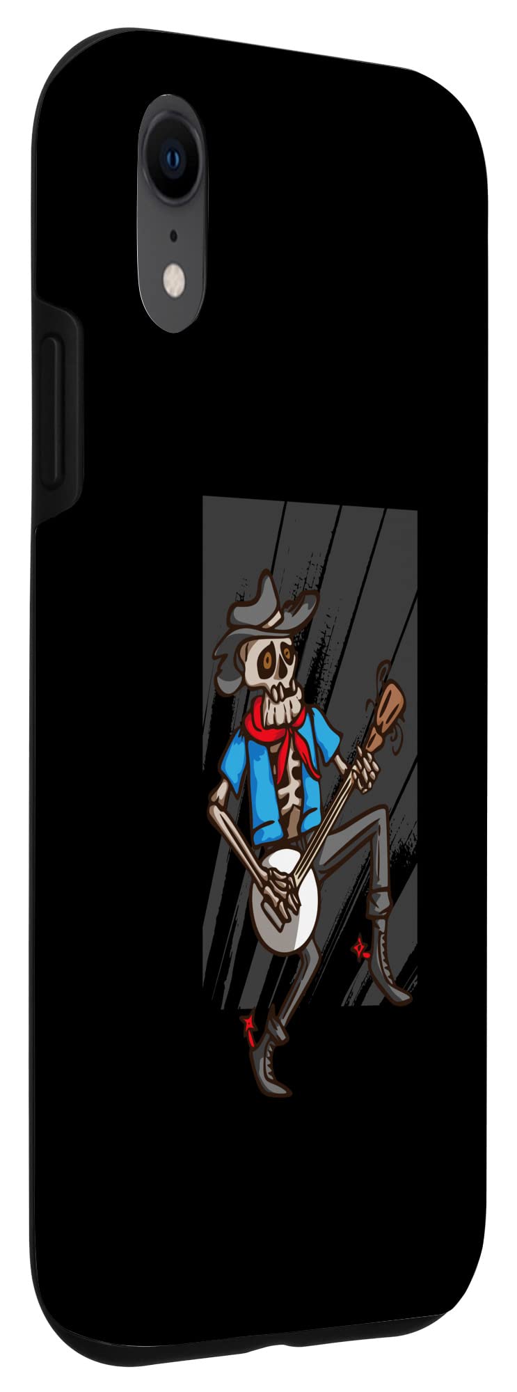 iPhone XR Case with Banjo Music Design - Durable Skeleton Playing Banjos Art Phone Cover for Music Lovers & Country Style Enthusiasts - Perfect for Concerts, Music Festivals & Country-Themed Events