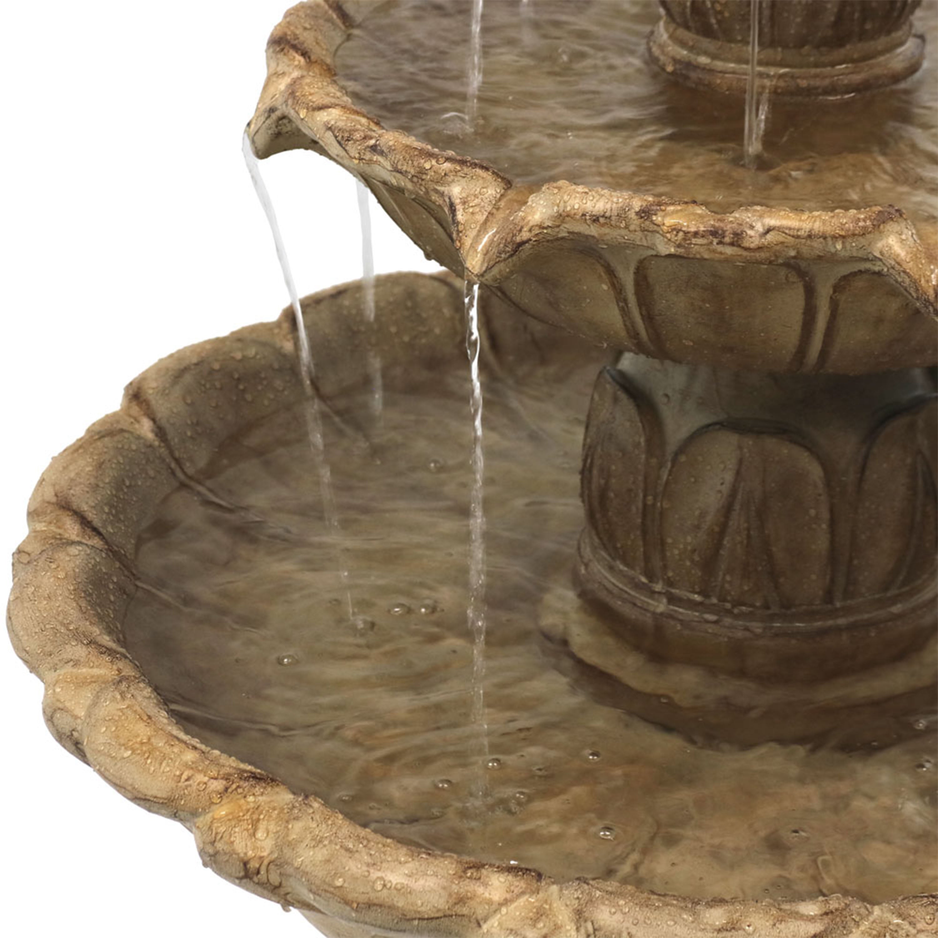 Sunnydaze Classic 3-Tier Tulip Outdoor Water Fountain - Garden Decor, Patio, Yard, and Backyard Relaxation