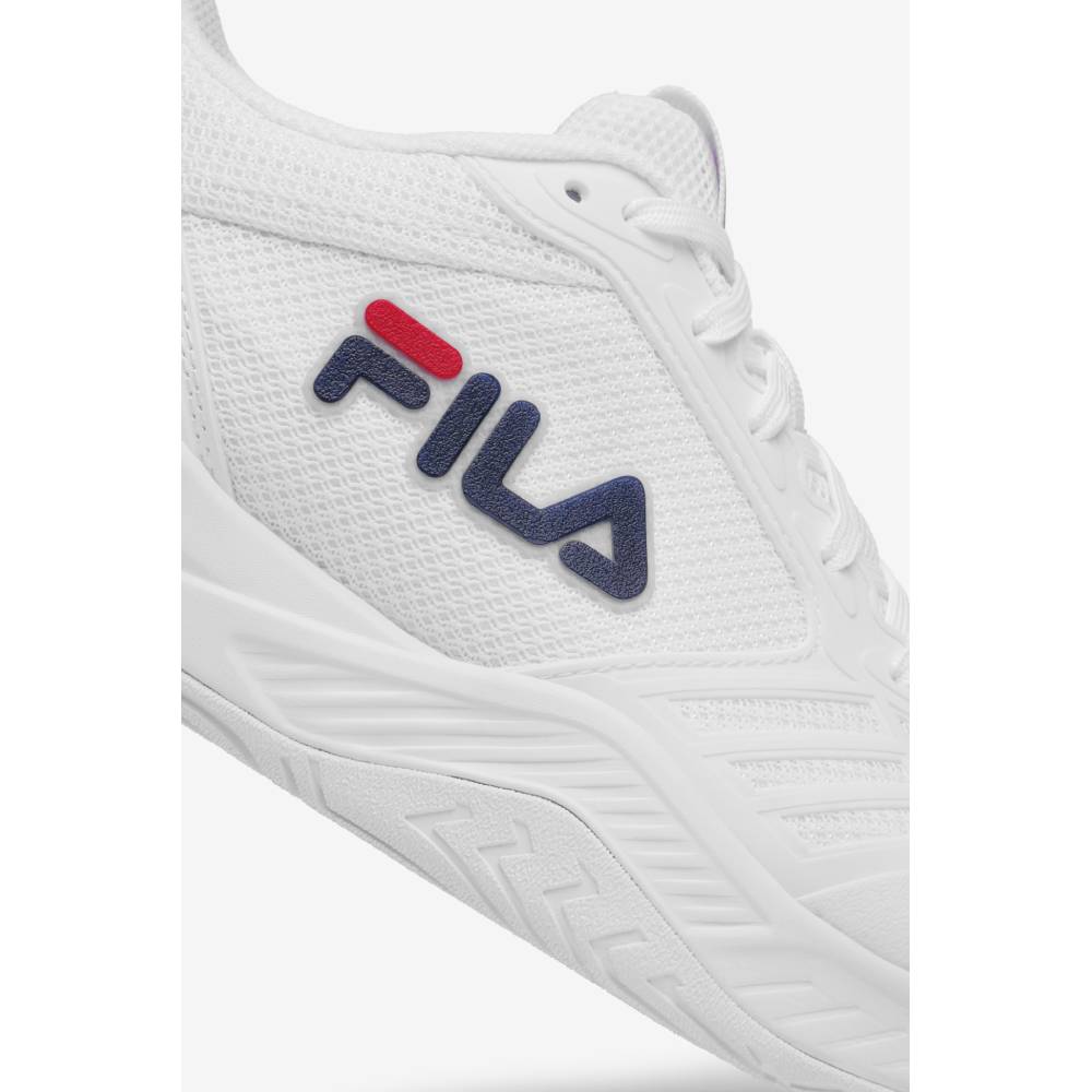 Fila Axilus 3 Women's Tennis Shoes - White & Navy Blue Athletic Shoes for Women | Perfect for Court Play, Training & Casual Wear