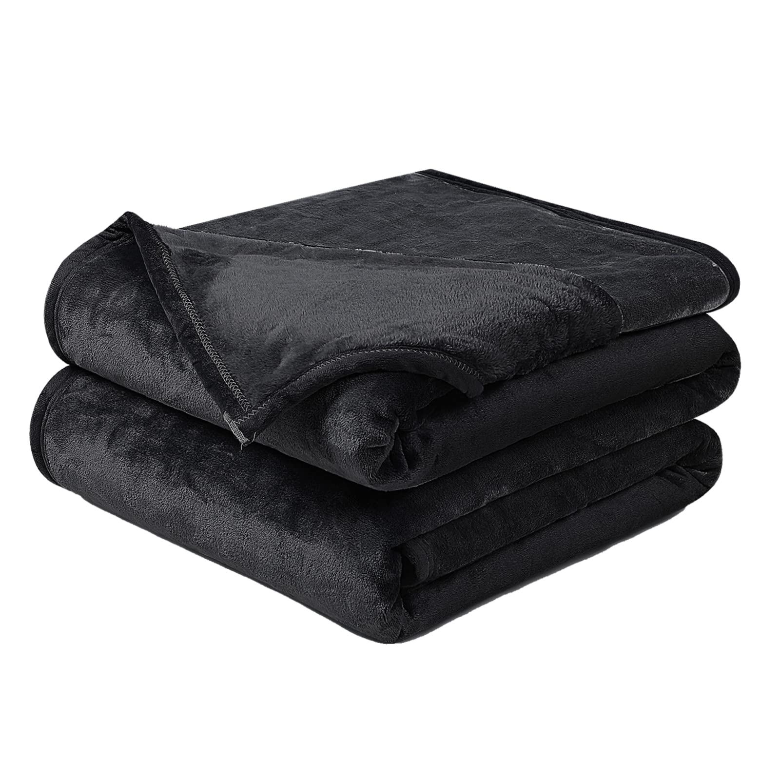 California King Soft Microplush Fleece Blanket - 102x108 Inch Ultra Warm & Lightweight Thermal Fuzzy Blanket for Bed, Couch, Sofa - Perfect for Winter Nights, Movie Time & Cozy Home Decor (Black)