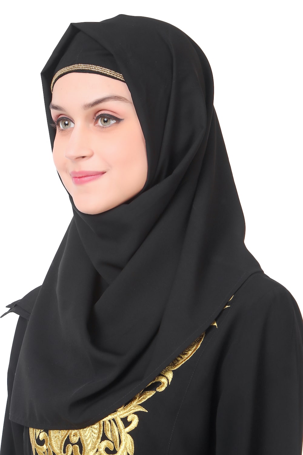Elegant Gold Embroidered Abaya Dress for Women - Perfect for Weddings, Parties & Special Occasions