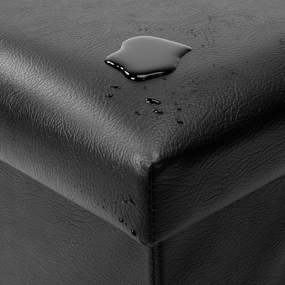 Faux Leather Storage Ottoman Bench with Shoe Storage - Foldable Foot Rest Stool, Multi-Functional Ottoman Cube for Living Room, Bedroom & Entryway - Perfect for Shoes, Blankets & Home Organization