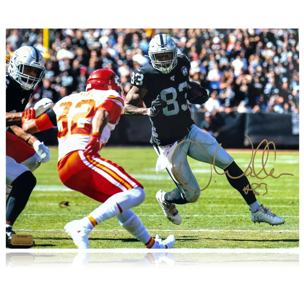 Darren Waller Autographed Las Vegas Raiders 11x14 Photo with Inscriptagraphs COA - Signed Black Framed NFL Memorabilia for Sports Fans & Collectors - Perfect for Man Cave, Game Room or Gift