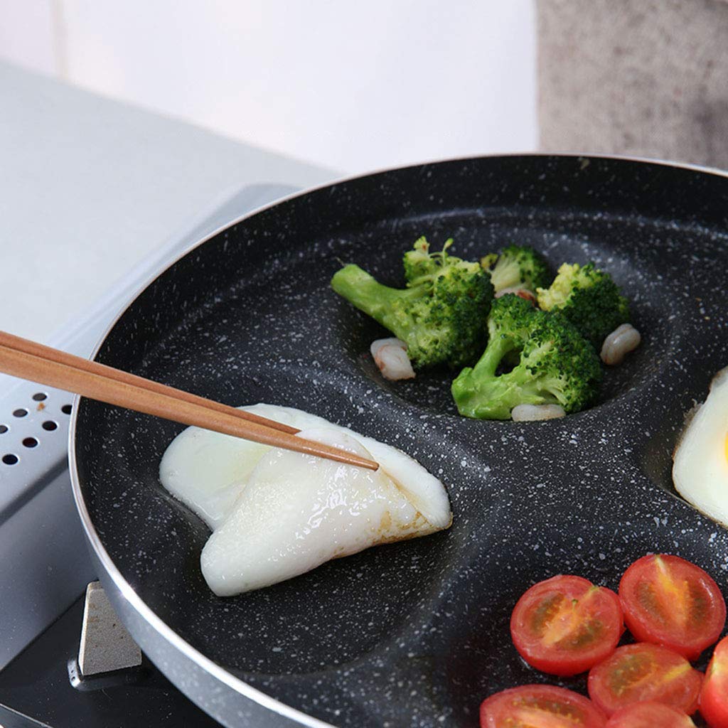 XBSXP 4-Hole Non-Stick Egg Frying Pan - Perfect for Omelets, Pancakes & Steak - Heart Shaped Breakfast Cooking Pan for Quick & Easy Morning Meals - Ideal for Home Kitchen, Camping & Brunch Parties