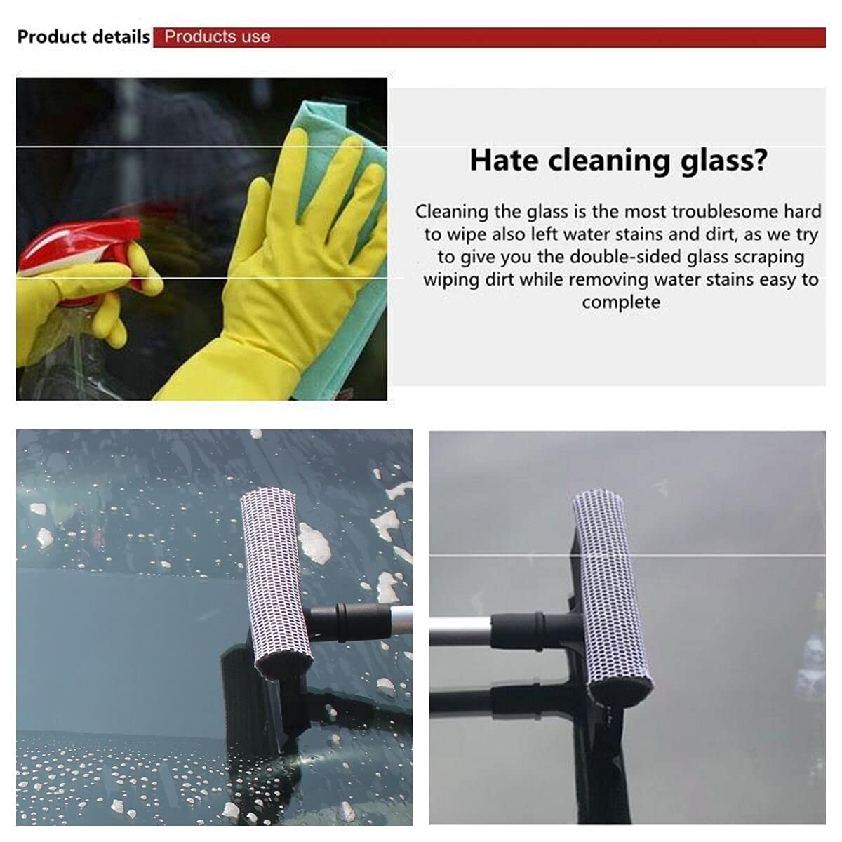 New Outdoor Window Cleaner Tool - Non-Magnetic Window Scraper for Car & Home Cleaning - Perfect for Hard-to-Reach Windows, Glass Doors, and Vehicle Windows
