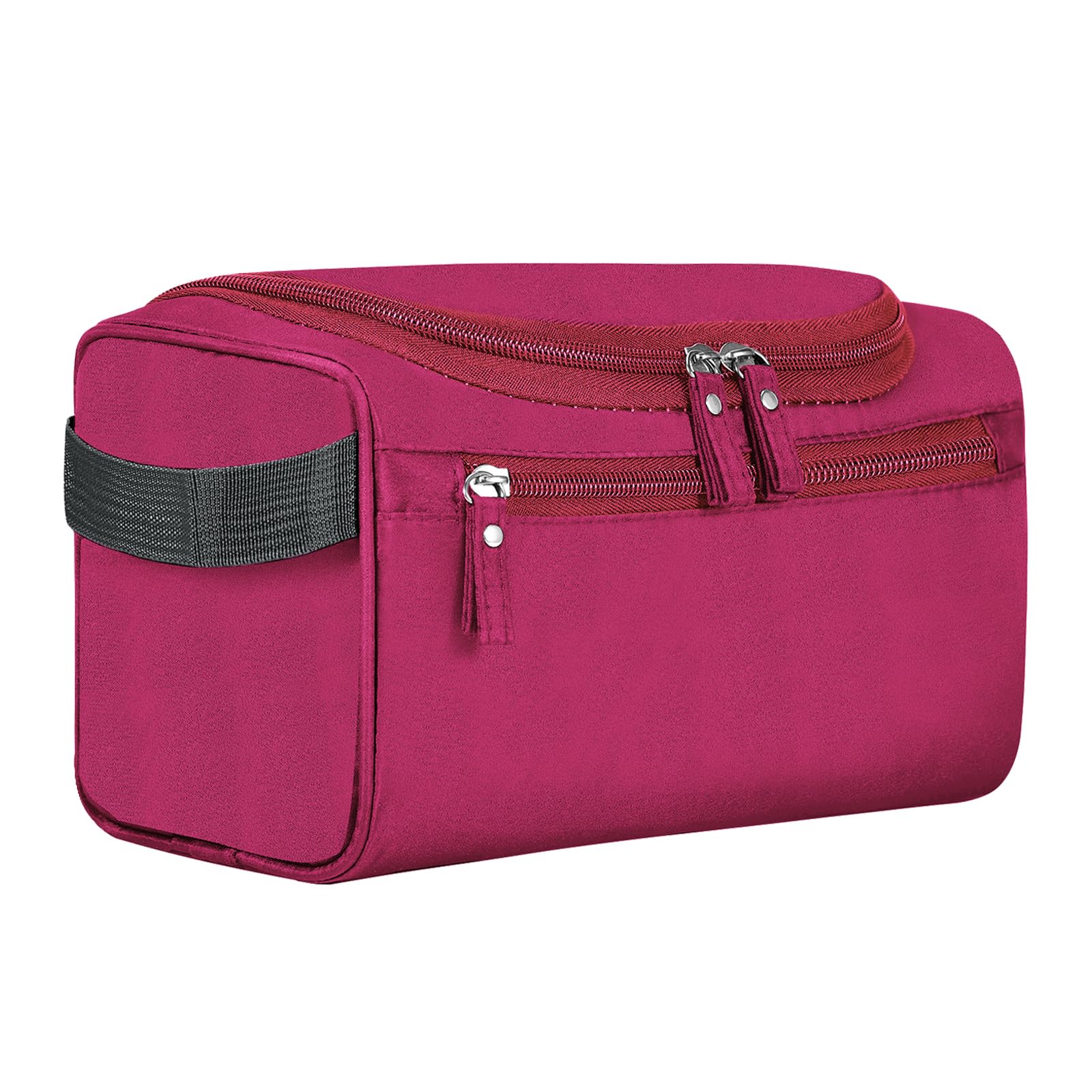 Hanging Toiletry Bag for Travel - Large Capacity Cosmetic Organizer with Hook for Women & Men | Perfect for Makeup, Brushes, Shaving Tools | Ideal for Camping, Gym, Business Trips (Red)