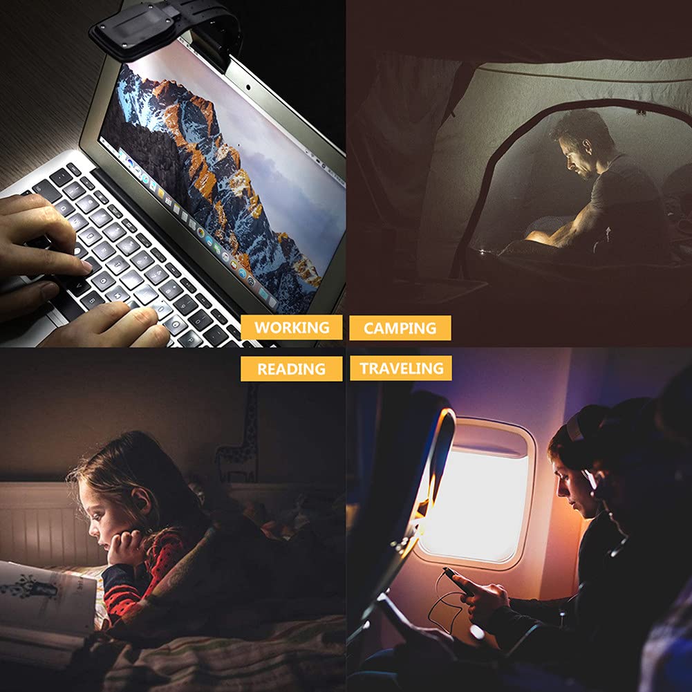 Rechargeable Book Light for Reading - 4 Brightness Levels, Eye-Care Warm Light, Flexible Neck Reading Lamp - Perfect for Bedtime Reading, Studying, Nighttime Use & Travel