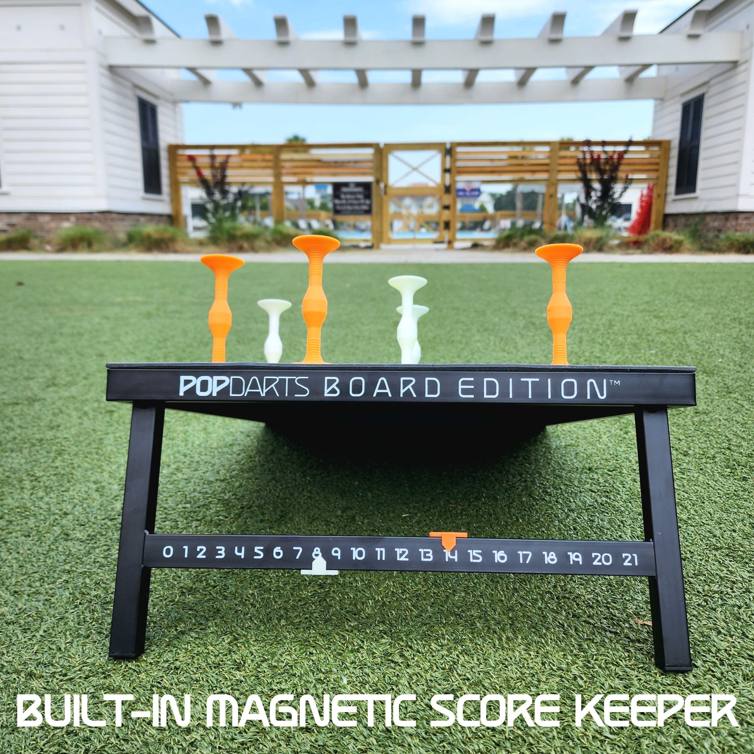 PopGolf Board Game Set with All-Weather Board, Exclusive PopGolf Darts, Travel Case & Score Keeper - Fun Backyard, Indoor & Outdoor Family Game - Perfect Alternative to Cornhole - Great for Parties, BBQs, Camping & Tailgating