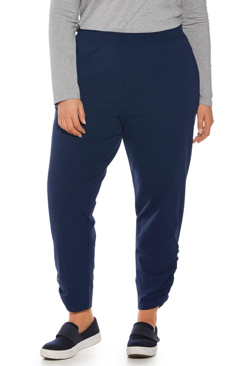 Coolibar UPF 50+ Women's Sun Protective Café Ruche Pants - Lightweight, Breathable & UV Blocking for Outdoor Activities, Travel & Summer Wear