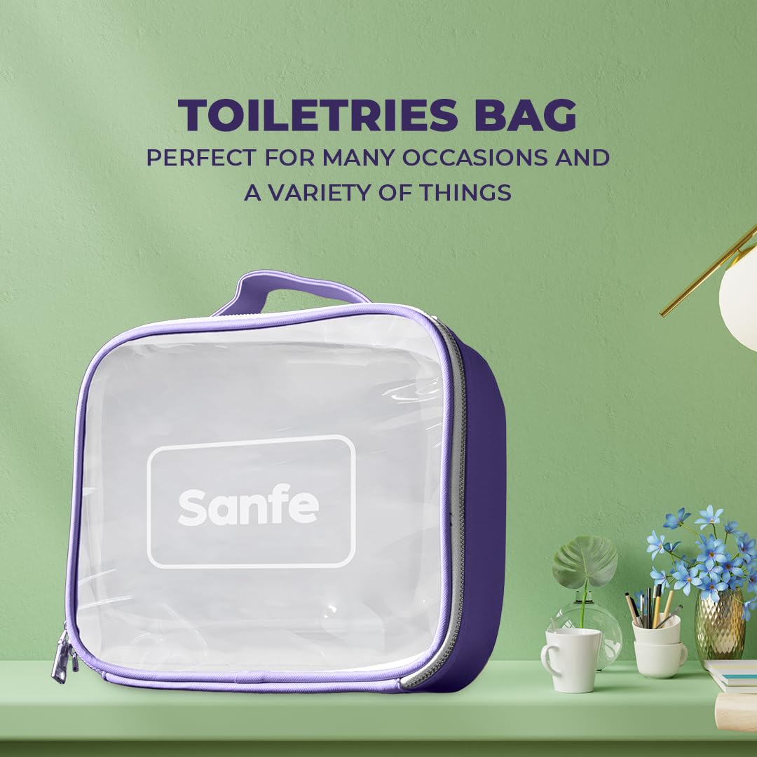 Sanfe Travel Pouch Kits - Waterproof Essential Organizer Bag for Women | Makeup, Toiletries & Jewelry Storage | Perfect for Travel, Gym & Daily Use (Purple)