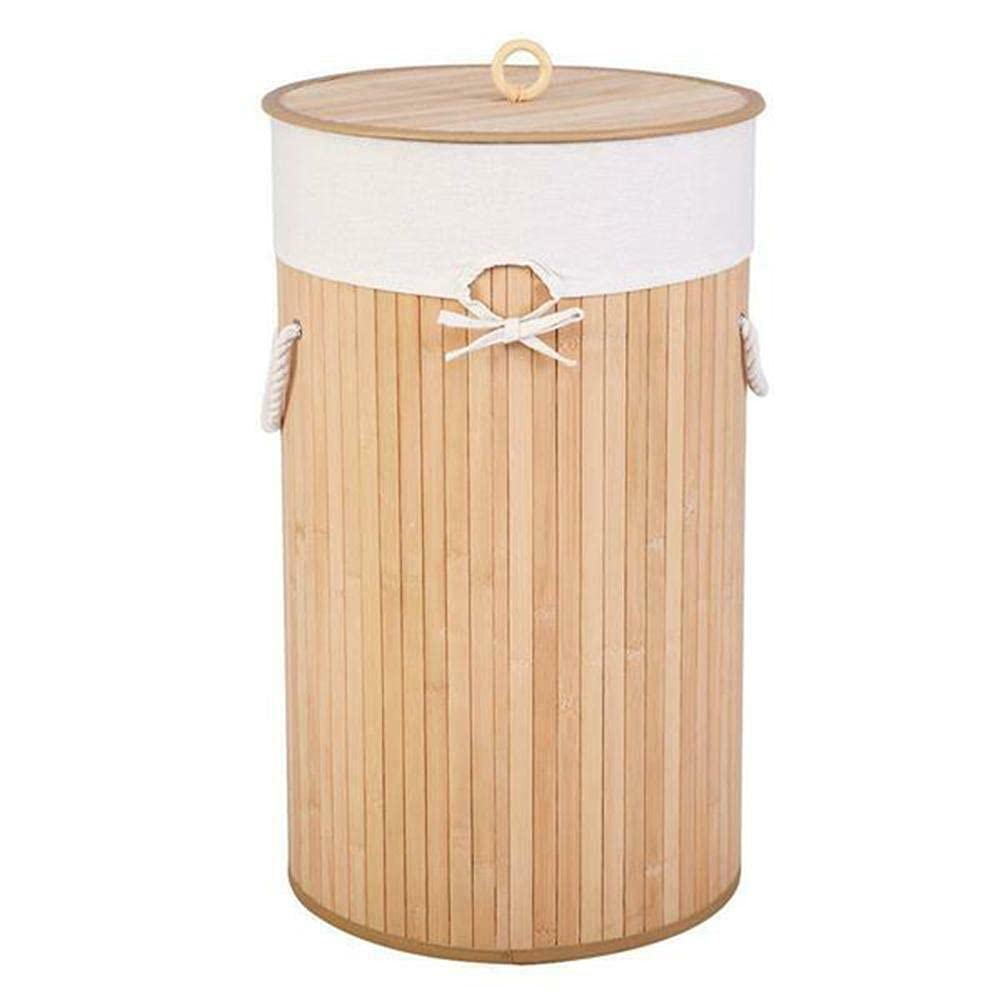 ScreenM Bamboo Laundry Hamper with Lid - Breathable Wicker Clothes Basket for Dirty Laundry Storage - Perfect for Bedroom, Bathroom & Laundry Room Organization
