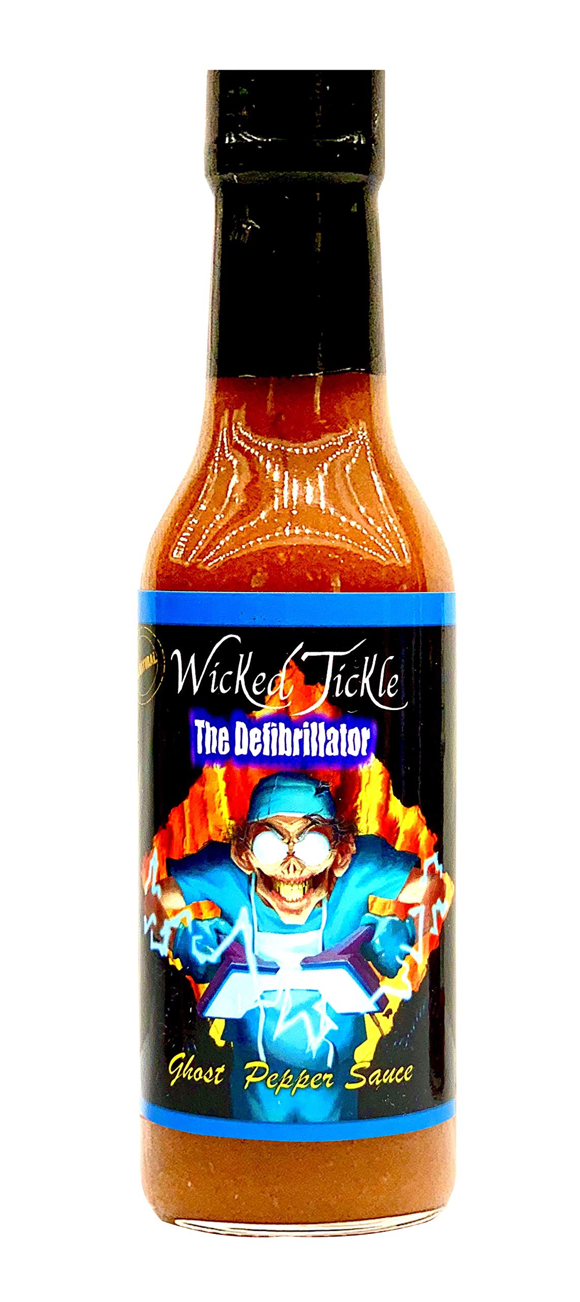 Wicked Tickle Defibrillator Chipotle Ghost Pepper Hot Sauce - Extreme Heat Gourmet Hot Sauce for Tacos, Wings & BBQ - Spicy Food Lovers Gift