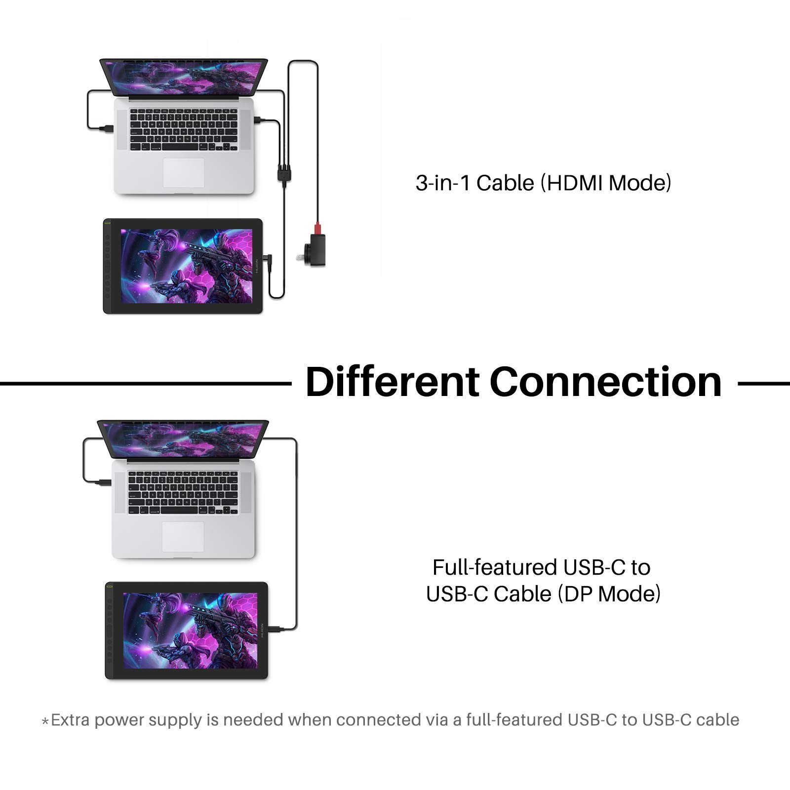 HUION Kamvas 16 2021 Drawing Tablet with Screen - 15.6 Inch Digital Art Display, 120% sRGB Color Gamut, Android Compatible, Includes PW517 Stylus (Cosmo Black) - Perfect for Digital Painting, Graphic Design, Animation & Online Teaching