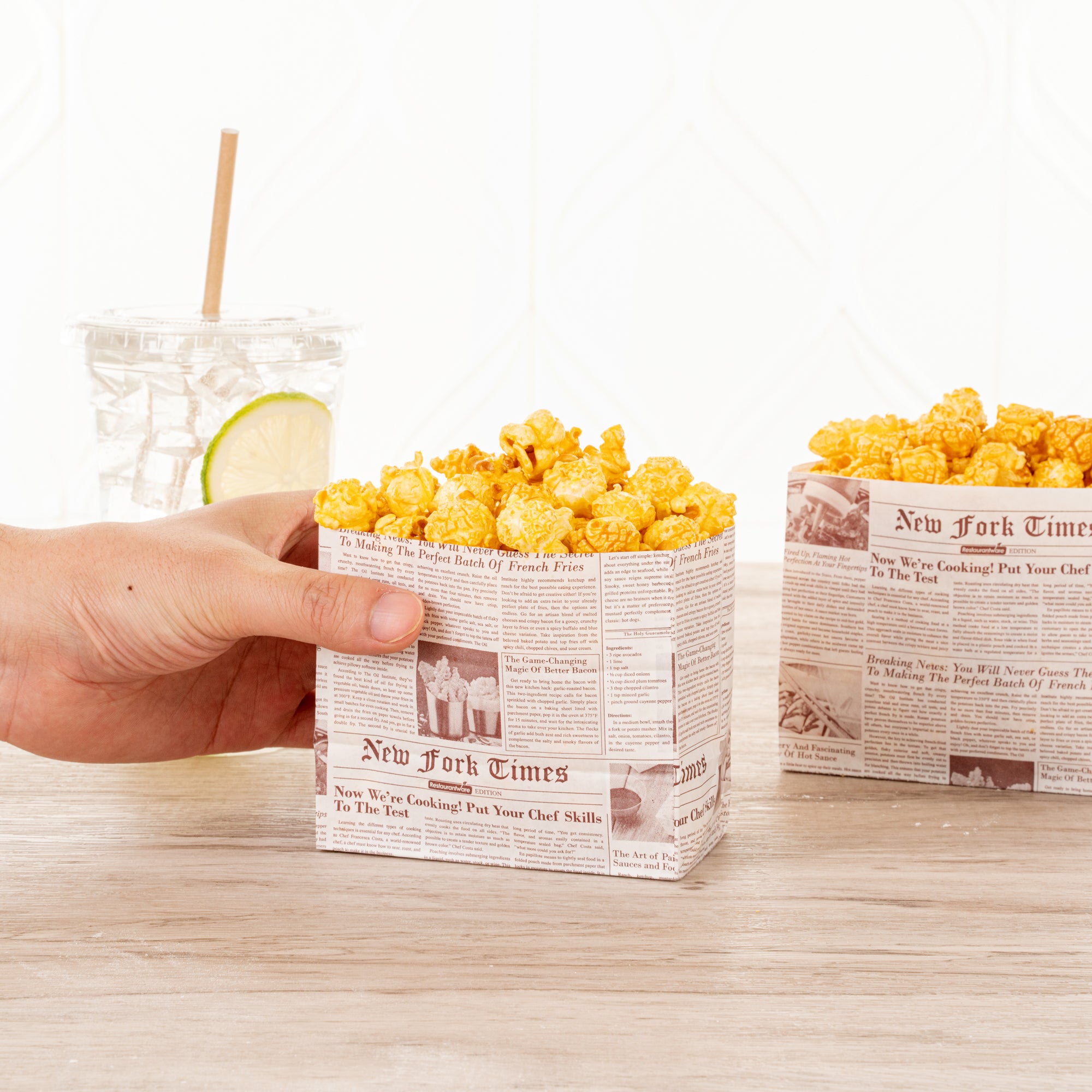 Eco-Friendly Sepia Newsprint Paper Snack Bags 4.25 x 2.5 x 3.75 Inches - 100 Count Bulk Pack for Parties, Picnics & Takeout Food