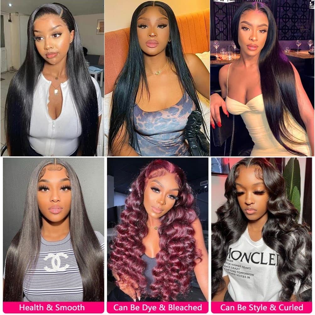 10A Brazilian Straight Human Hair Bundles 26 28 30 Inch - 100% Unprocessed Virgin Hair Weave - 3 Bundles Deal - Perfect for Sew-in Weaves, Clip-in Extensions & Ponytails