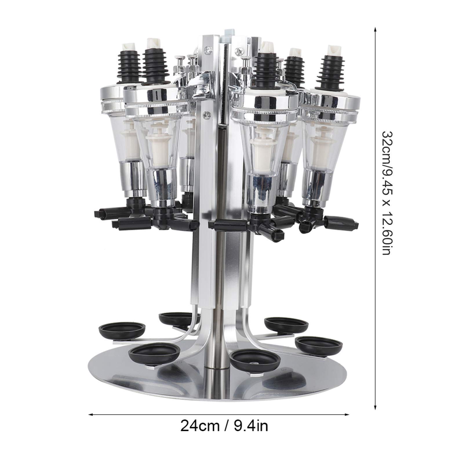 Premium 6-Bottle Rotating Liquor Dispenser for Home Bar - Wall Mounted Alcohol Shot Dispenser Station for Man Cave, Party & Entertainment Use