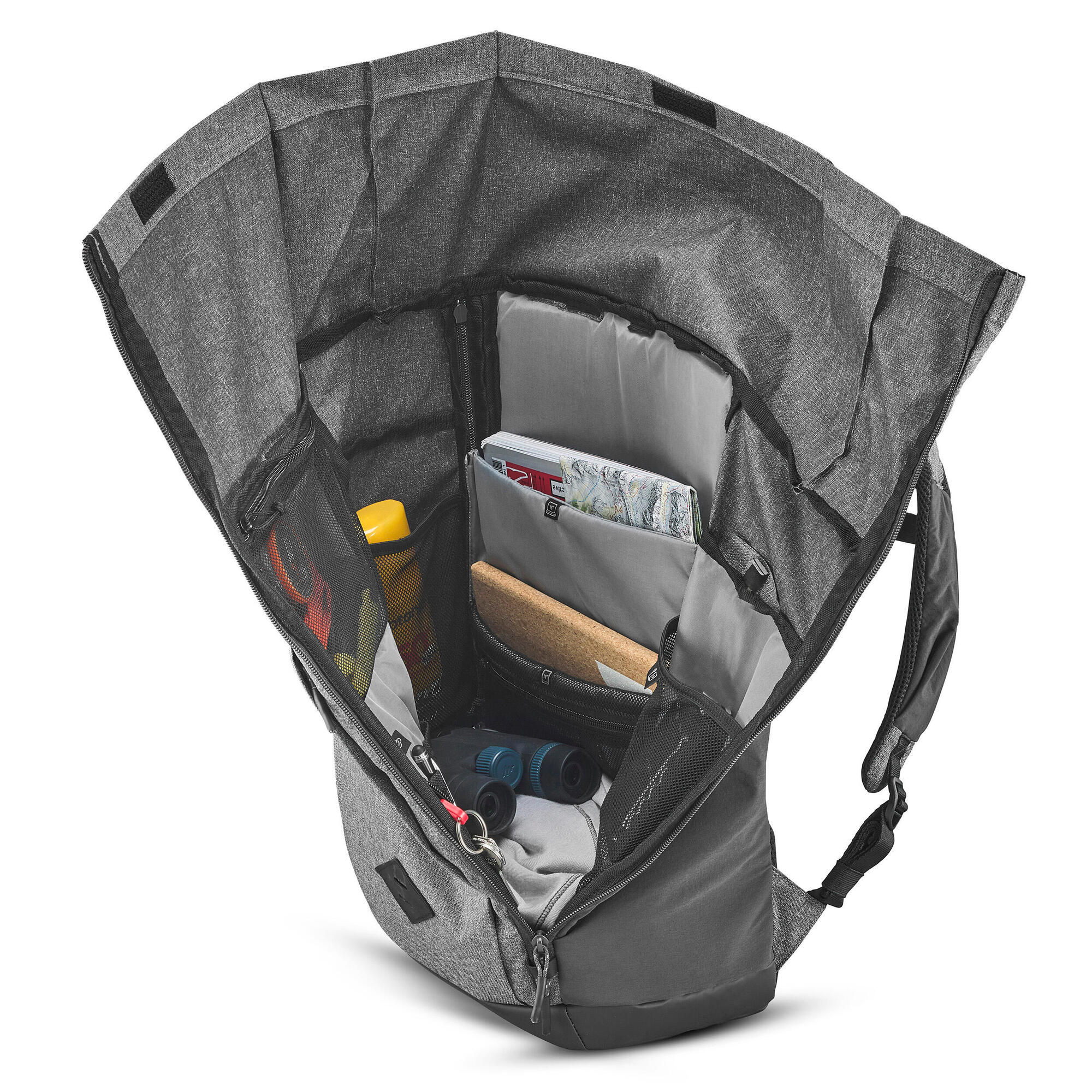 Quechua NH Escape 500 23L Rolltop Backpack - Waterproof Hiking Daypack for Outdoor Adventures & Travel