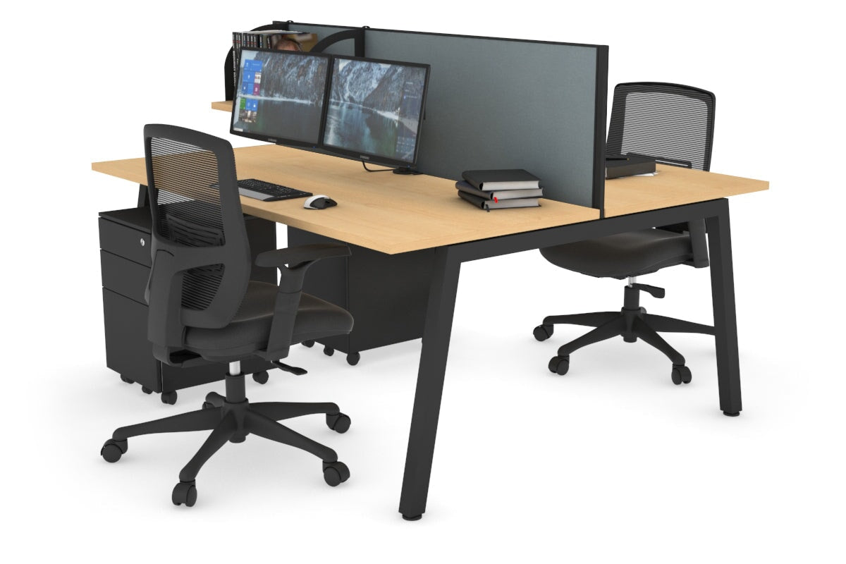 Quadro 2 Person Office Workstation Desk [1400L x 700W] - Perfect for Shared Workspaces & Collaborative Office Environments