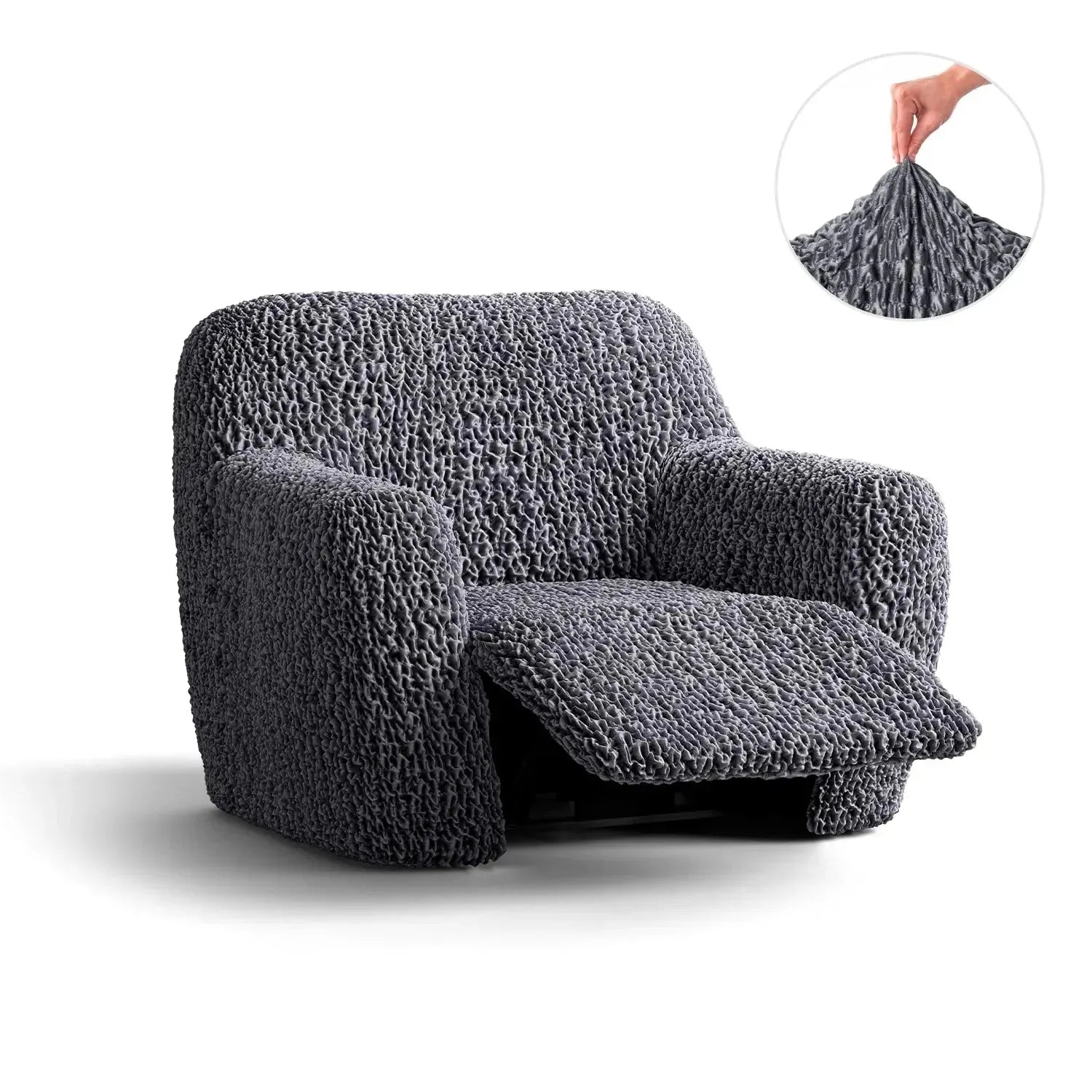 Goffrato Velvet Reclining Armchair Slipcover - Soft Stretch Furniture Protector for Living Room, Bedroom & Home Theater